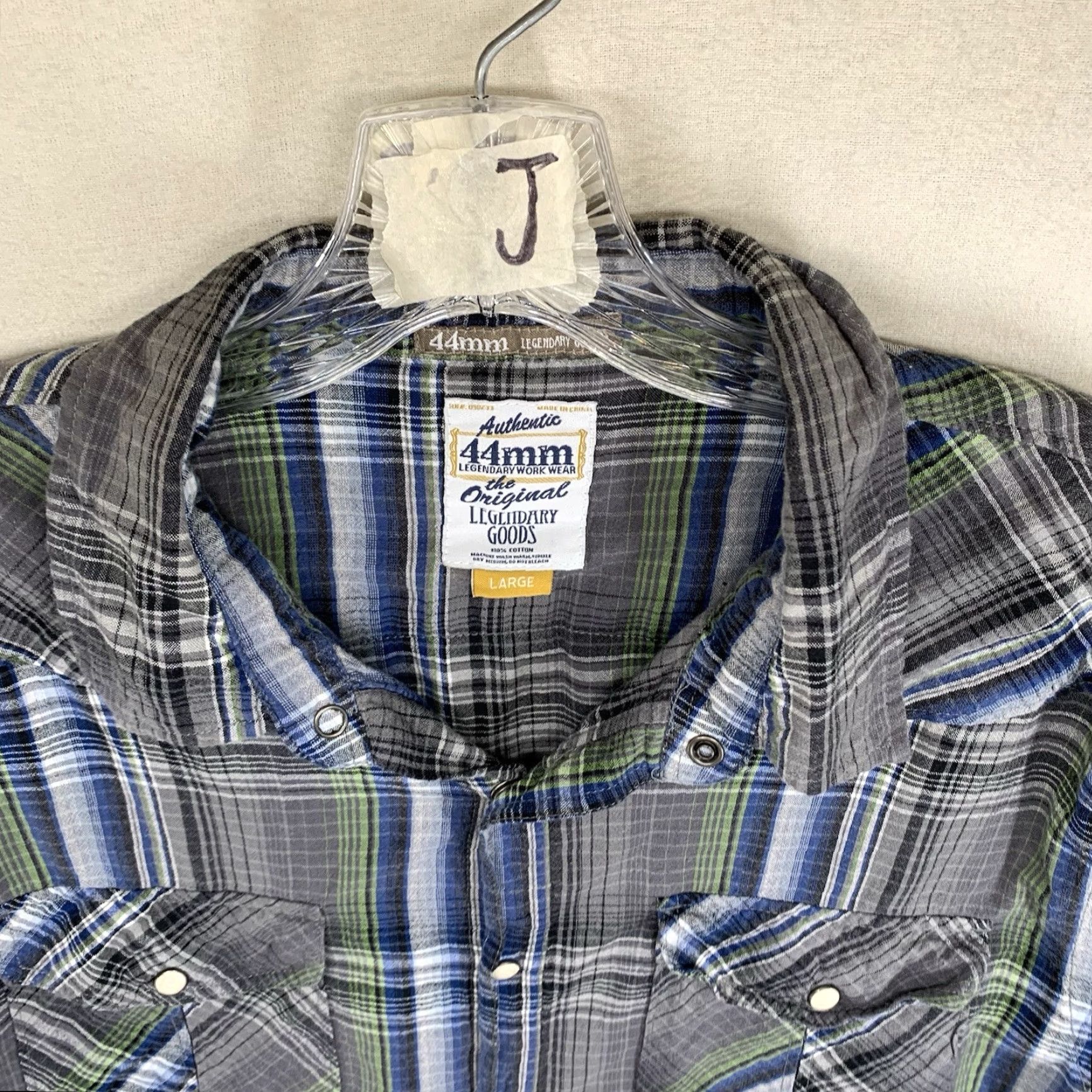Vintage VINTAGE 44mm Legendary Work Wear Western Shirt Men Large Plaid Cotton Pearl Snap Cowboy Casual Formal Size US L / EU 52-54 / 3 - 3 Thumbnail