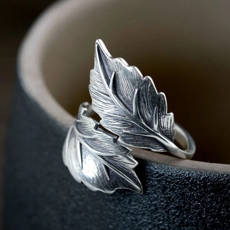Jewelry × Vintage Retro Big Leaf Ring Size ONE SIZE - 4 Thumbnail