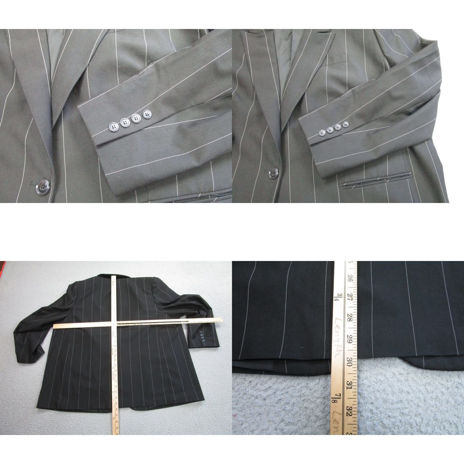 Nili Lotan VINTAGE? No. NILI LOTAN Blazer Jacket Women's 2X Black Pinstripe Single-Breasted One-Button Lined Stretch Regular Fit Coat Size XXL / US 16-18 / IT 52-54 - 8 Thumbnail