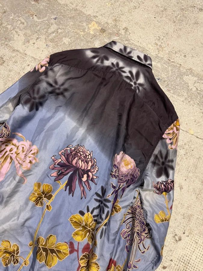 Gucci SS2001 Gucci by Tom Ford Blue Floral Silk Button Up Long Sleeve Shirt Size US L / EU 52-54 / 3 - 6 Thumbnail