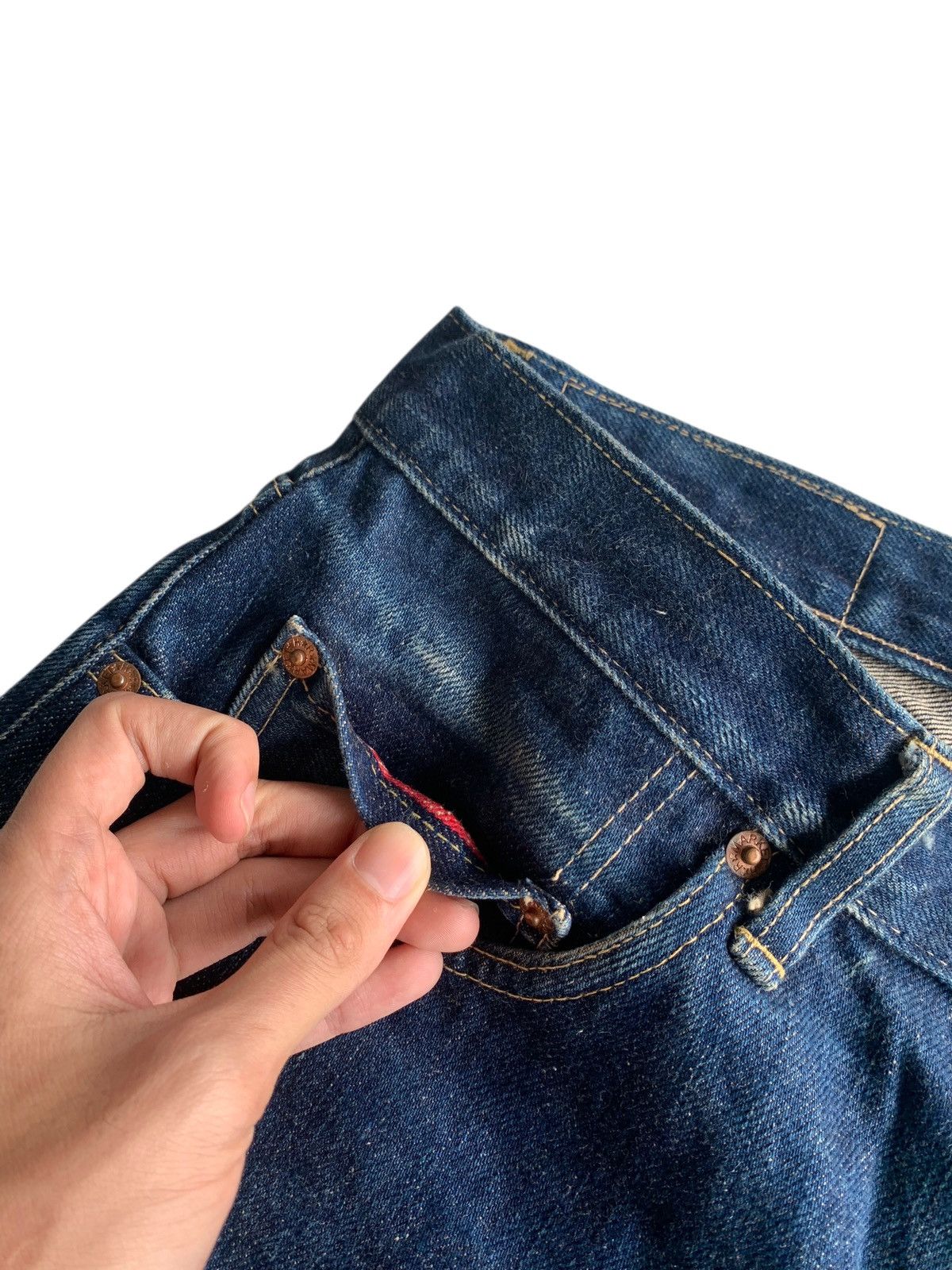 Kapital VINTAGE HOLLYWOOD RANCH MARKET SELVEDGE DISTRESSED DENIM Size US 32 / EU 48 - 16 Thumbnail