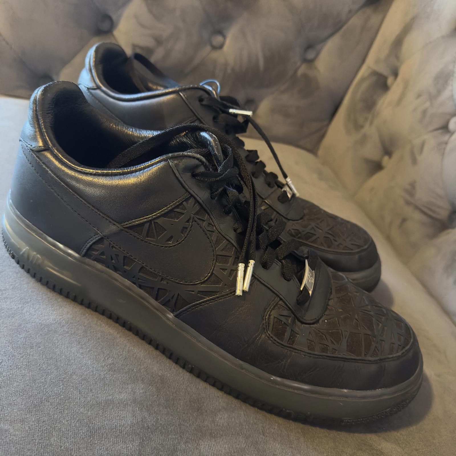 Nike Rare -Black Nike Air Force 1 Sneakers Size US 13 / EU 46 - 1 Thumbnail