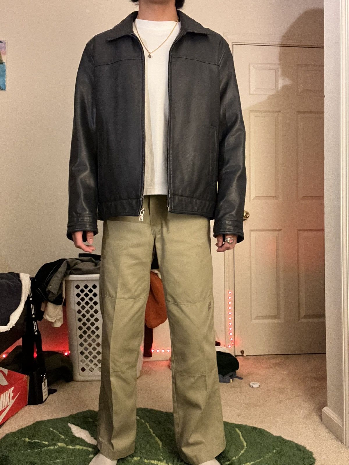 Tommy Hilfiger × Vintage Navy Blue Leather Jacket Tommy Hilfiger Size US M / EU 48-50 / 2 - 3 Thumbnail
