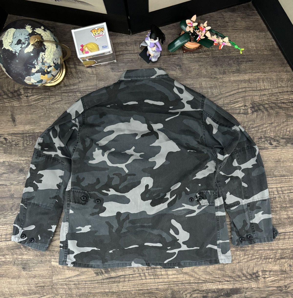 Vintage 90s Woodland Night Camo BDU Jacket Large Adjustable Size US L / EU 52-54 / 3 - 4 Thumbnail