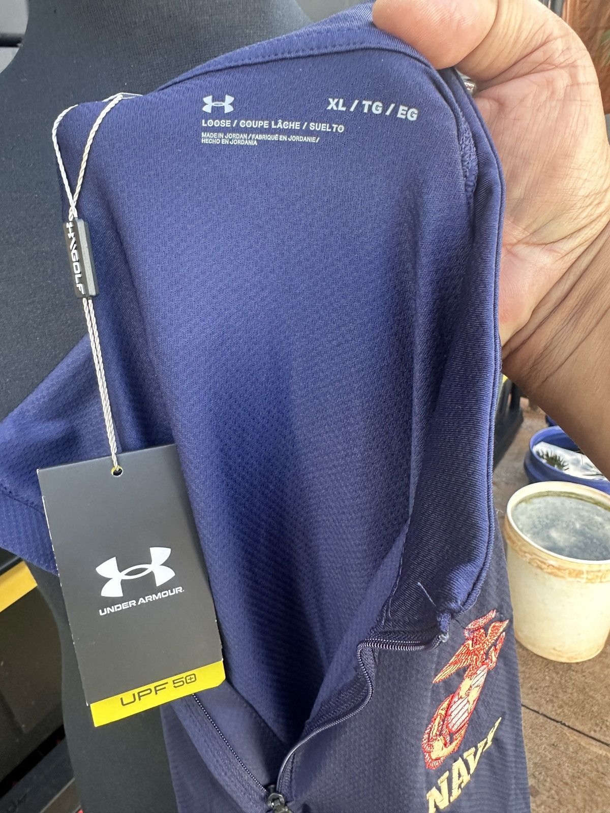 Under Armour New Men’s XL Under Armour Navy 1/4 Zip Pullover Jacket Blue Size US XL / EU 56 / 4 - 5 Thumbnail