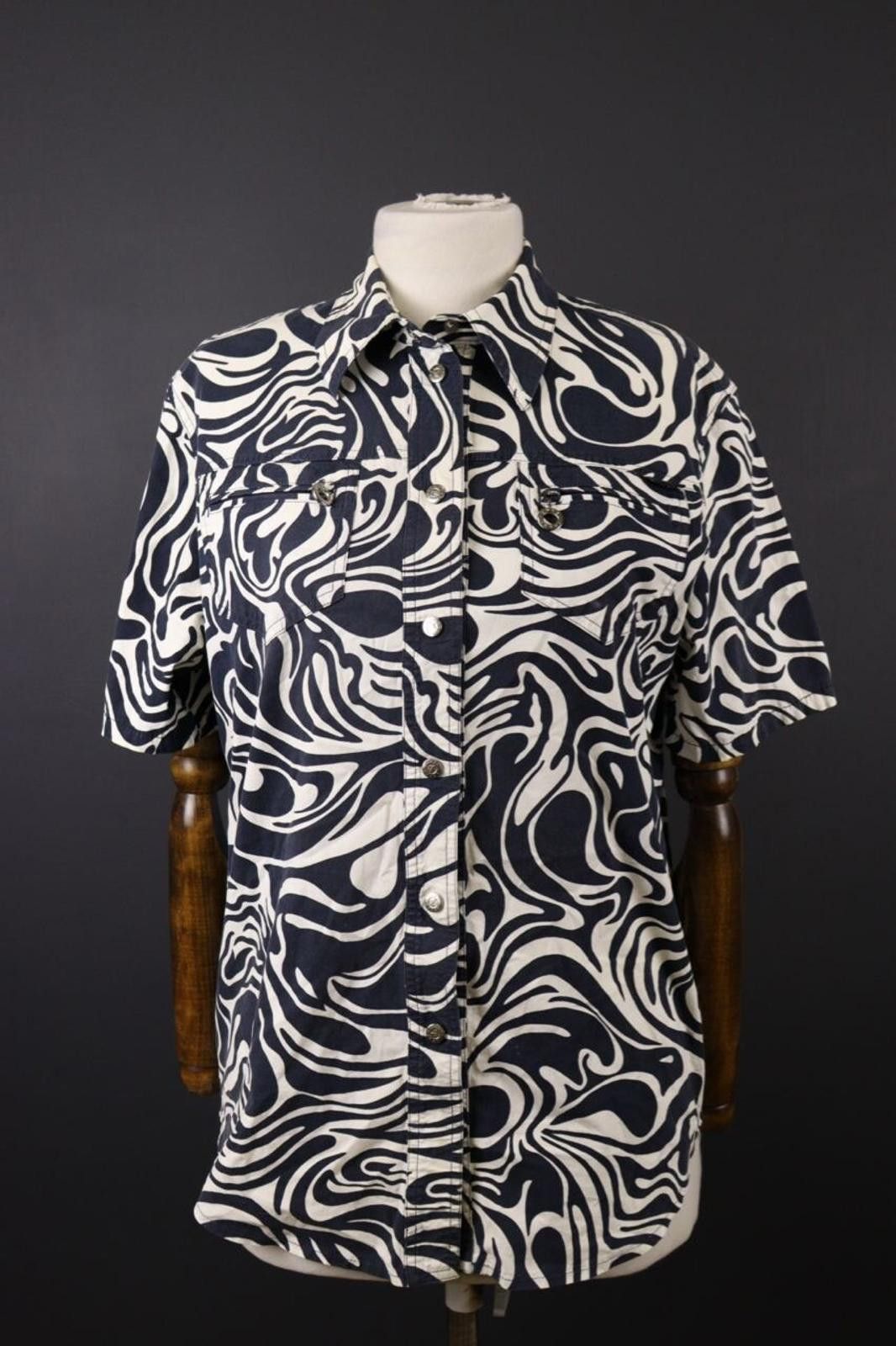Polo Ralph Lauren Laurel Jeans by Escada Blue Abstract Button Shirt Size 38 Size M / US 6-8 / IT 42-44 - 1 Thumbnail