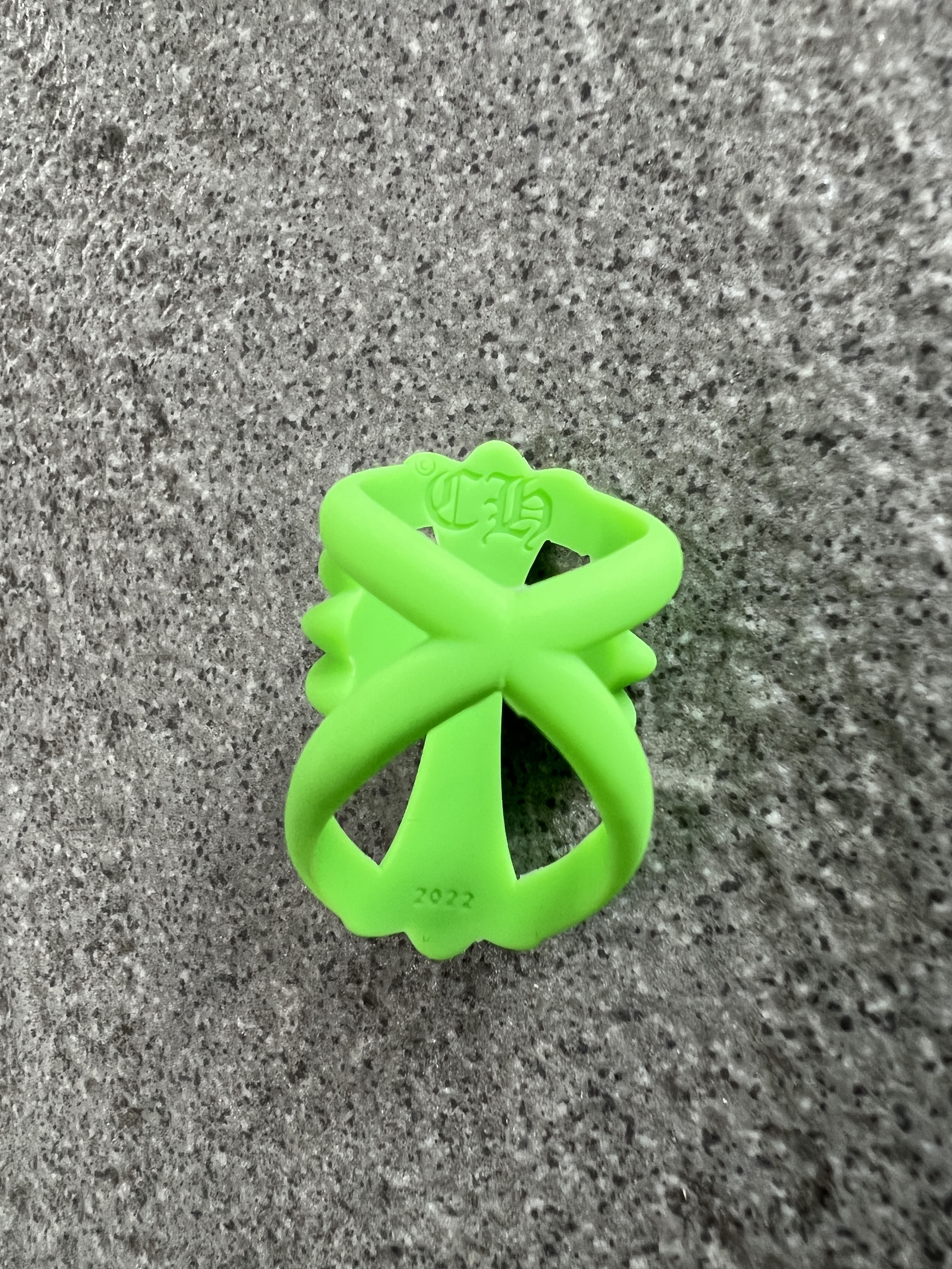 Chrome Hearts Chrome Hearts Neon Green Bow Rubber Ring 2022 Size ONE SIZE - 4 Thumbnail