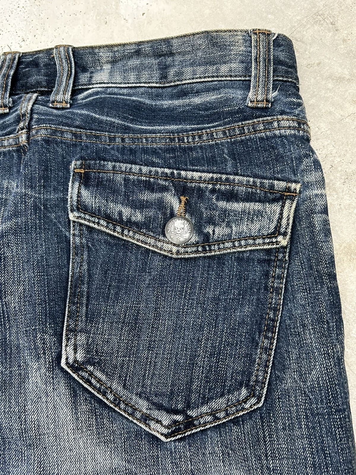 Japanese Brand Doublefocus Japan Jeans Distressed Washed Clawn Mark Quotes Size US 32 / EU 48 - 14 Thumbnail