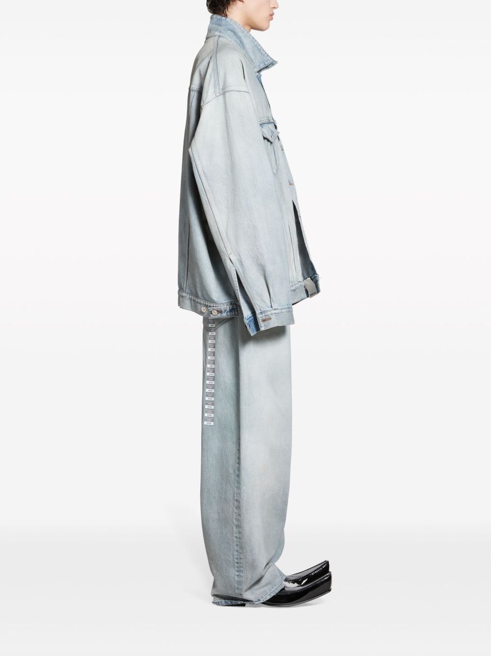 Balenciaga o1w1db10825 Denim Size Sticker Jacket in Blue Size US XXL / EU 58 / 5 - 2 Thumbnail