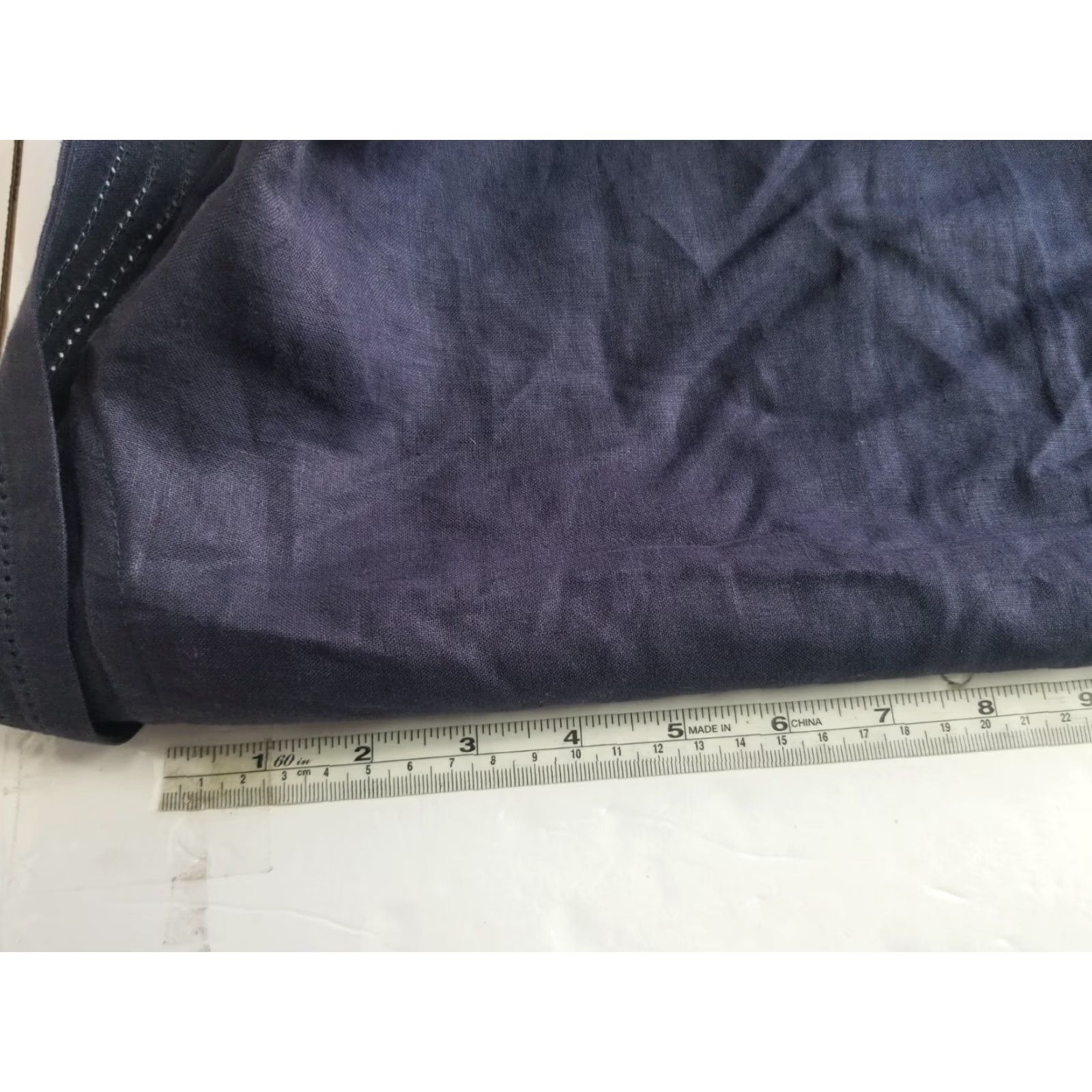 Vintage Valerie Stevens Blouse Shirt Women 8P Blue Linen Short Sleeve Button-Down Collar Tunic Casual Fall Spring Summer Regular Fit Size M / US 6-8 / IT 42-44 - 5 Thumbnail