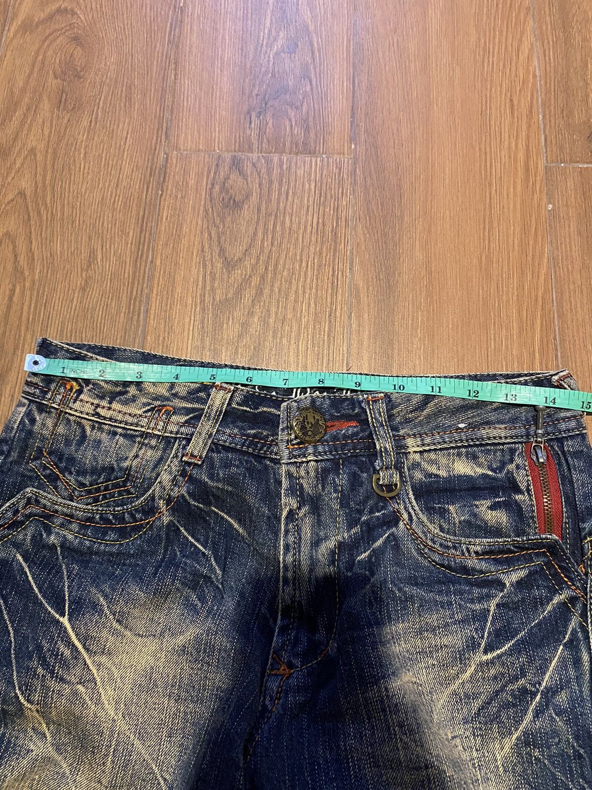 Japanese Brand Blow By Blue Distressed Denim Jeans Size US 30 / EU 46 - 15 Thumbnail