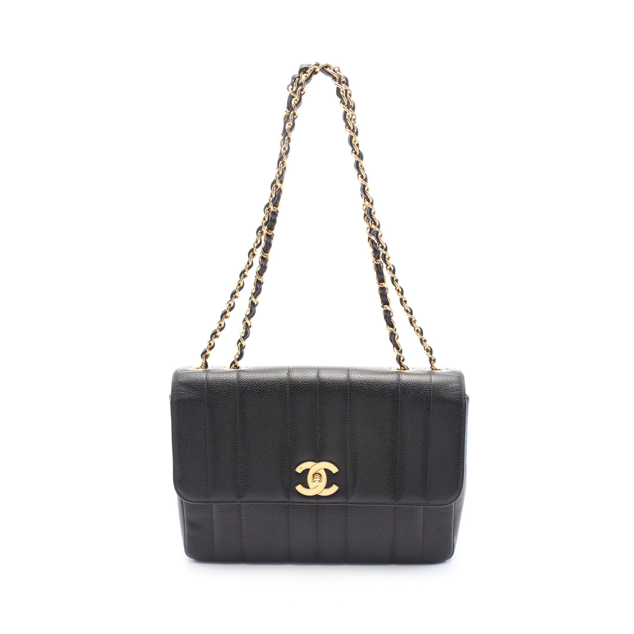 Chanel Chanel Mademoiselle Chain Shoulder Bag Caviar Skin Black Gold Hardware Size ONE SIZE - 1 Thumbnail