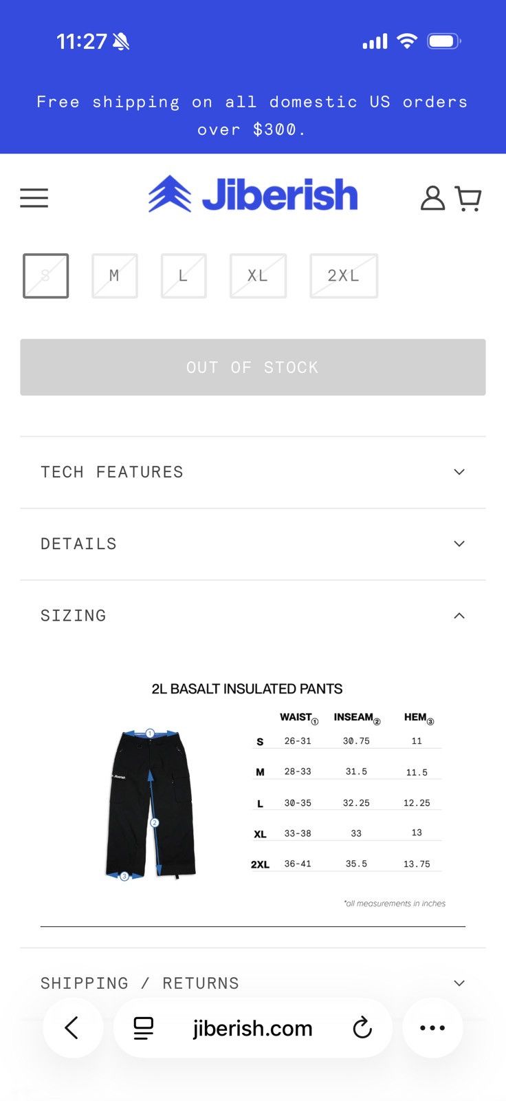 Jiberish Jiberish 2L Basalt Insulated Ski Pant Size US 28 / EU 44 - 4 Thumbnail