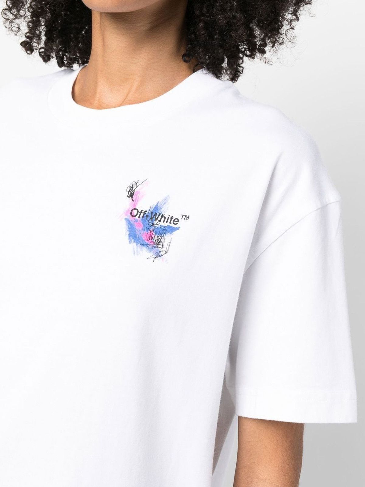 Off-White o1gr1nt1124 Hotchpotch Arrow Casual T-Shirt in White Size XS / US 0-2 / IT 36-38 - 4 Thumbnail
