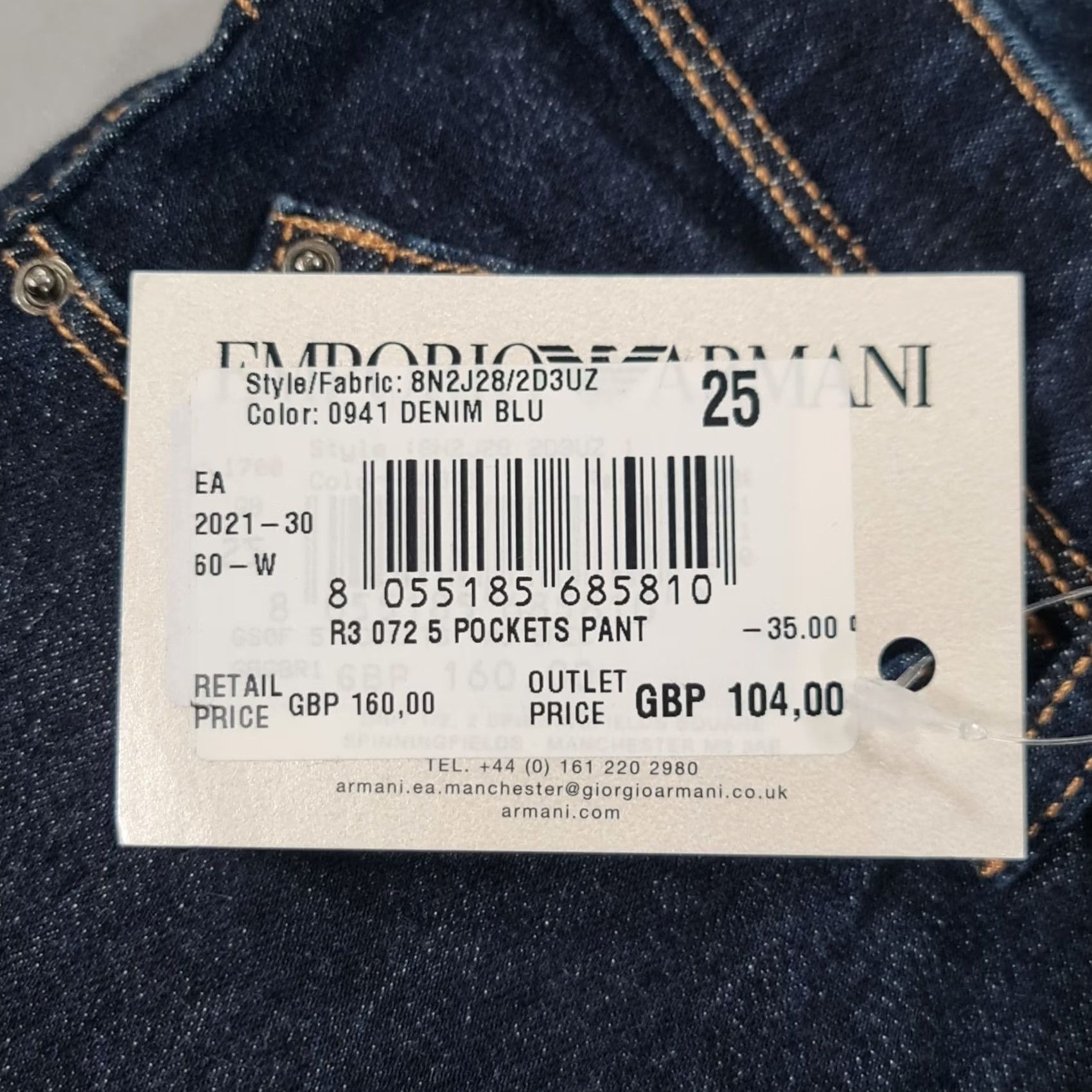 Armani Exchange Emporio Exchange Jeans J28 Blue W25 Skinny Fit Mid Rise Stretch Denim Womens Jeans Skinny 5-Pocket Logo City Classic Designer Elegant Womens Size 42" / US 20 - 6 Thumbnail
