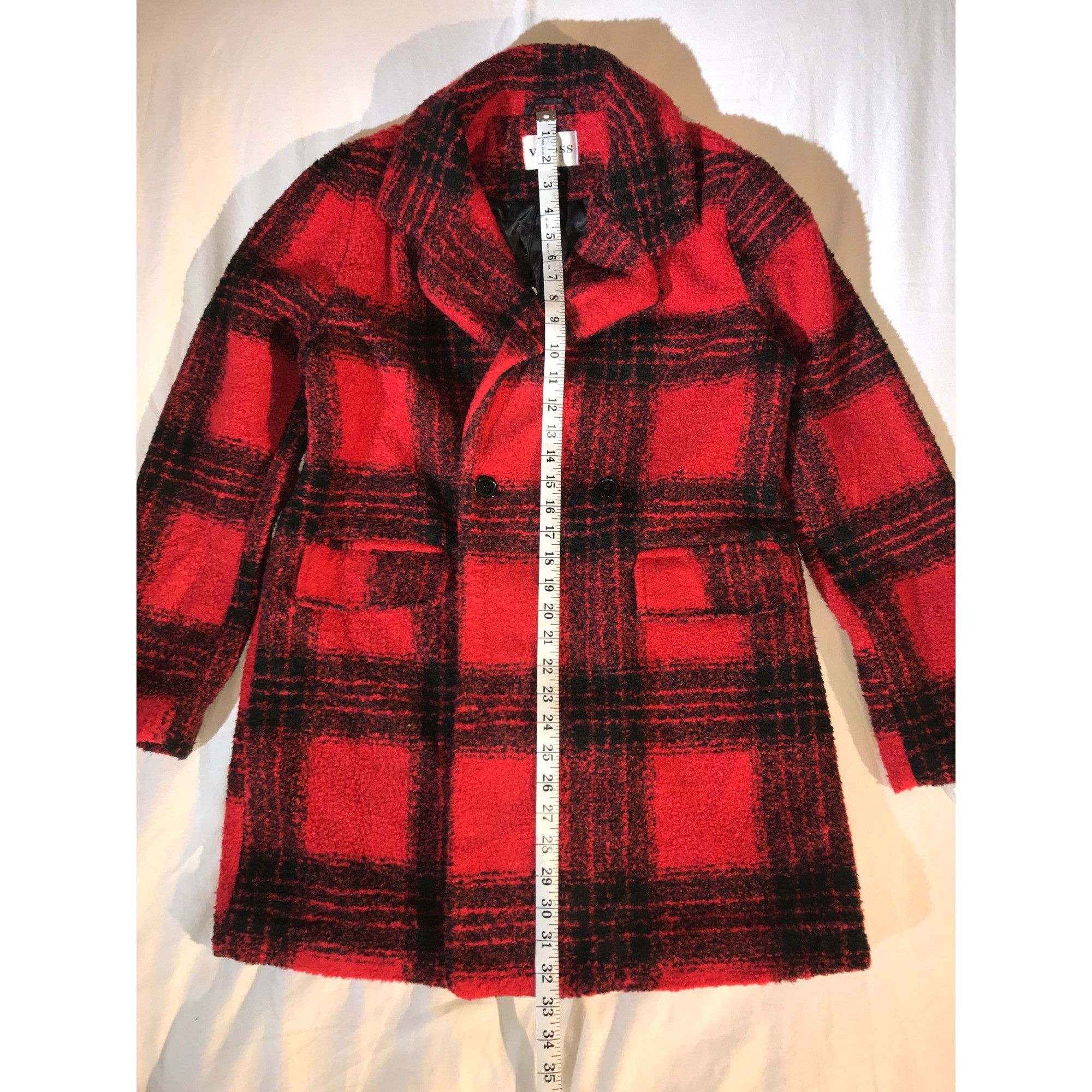 Other Vigoss Womens Red & Black Plaid Wool Blend Coat Size S / US 4 / IT 40 - 4 Thumbnail