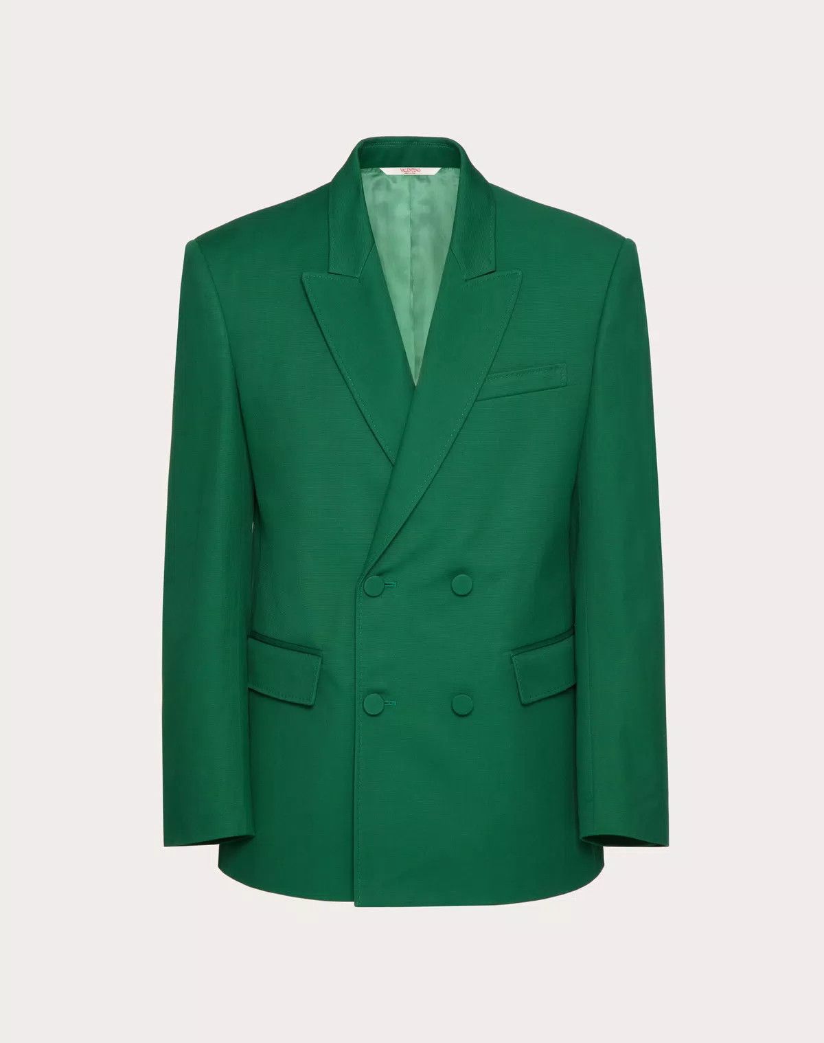 Valentino oc11z0725 Double Breasted Jacket In Stretch in Green Size US M / EU 48-50 / 2 - 1 Thumbnail