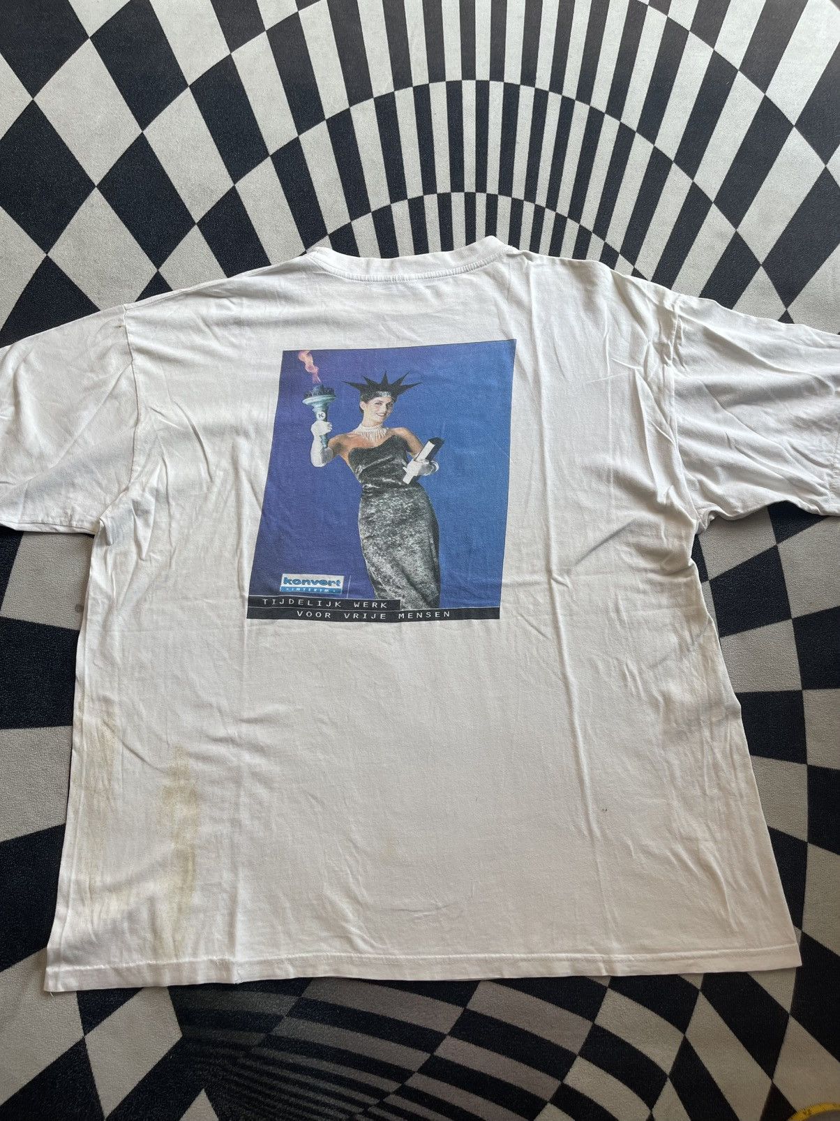 Vintage Vtg90s Konvert Interim "Feel Free" Liberty Tee Belgian Promo Size US XL / EU 56 / 4 - 2 Thumbnail