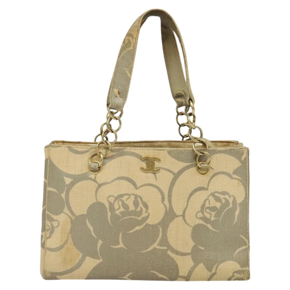 Chanel CHANEL Camelia Chain Tote Bag Straw Beige CC Size ONE SIZE - 2 Thumbnail
