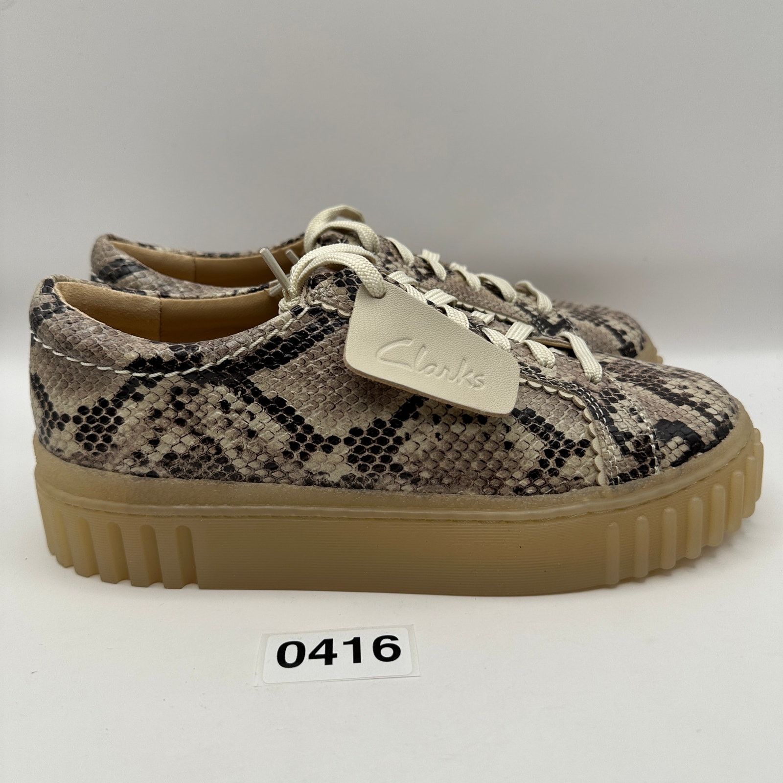 Clarks CLARKS Women's 6.5 MAYHILL WALK Gray/Snake Leather Platform Size US 6.5 / IT 36.5 - 6 Thumbnail