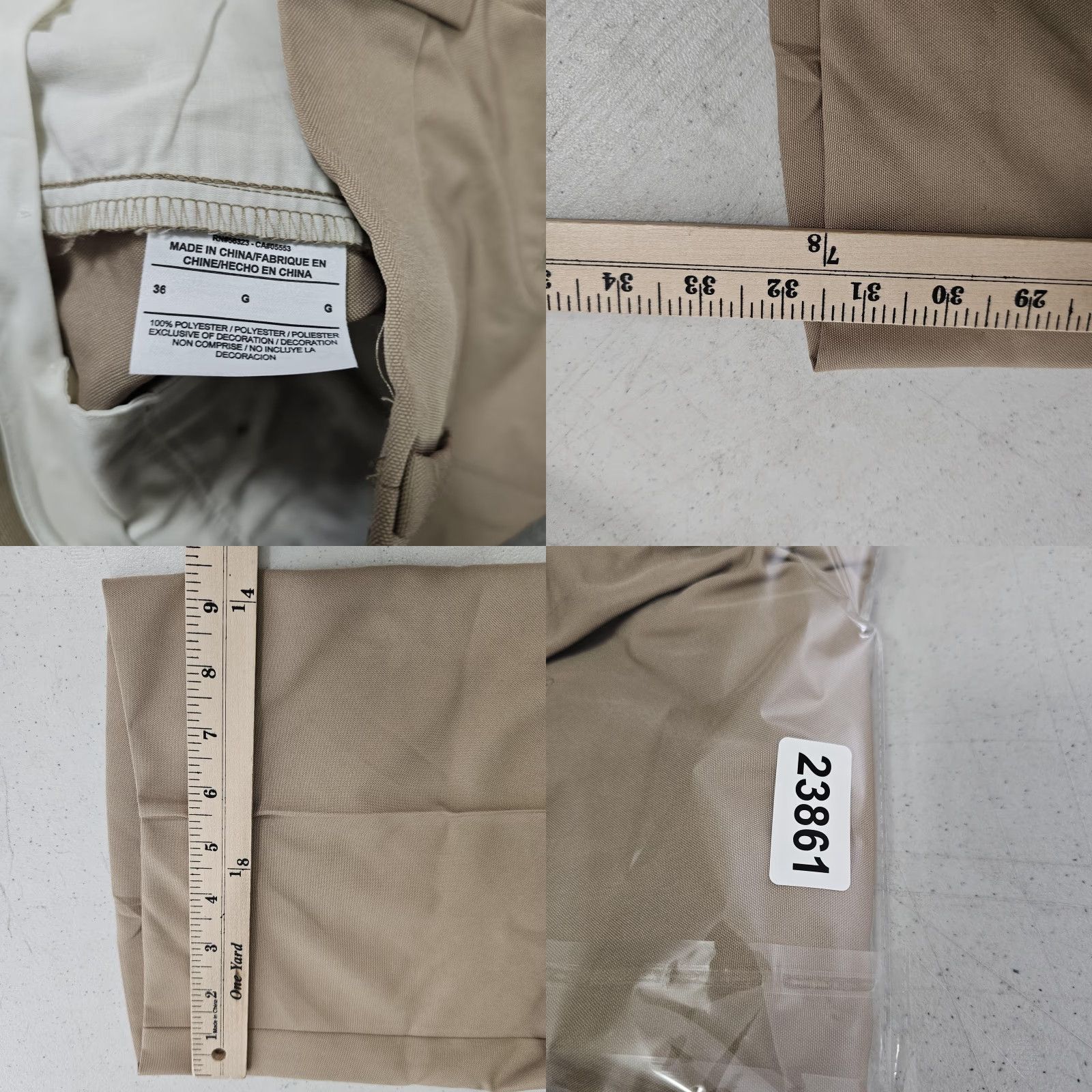 Nike Nike Dress Pants Mens 36x32 Beige Polyester Flat Front Business Casual Size US 36 / EU 52 - 8 Thumbnail