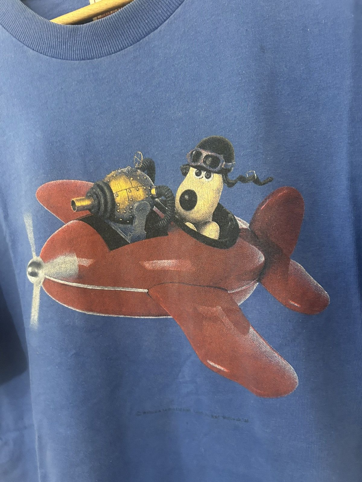 Cartoon Network 1989 Wallace and Gromit Airplane Gromit Original Vintage Tee Size US L / EU 52-54 / 3 - 4 Thumbnail