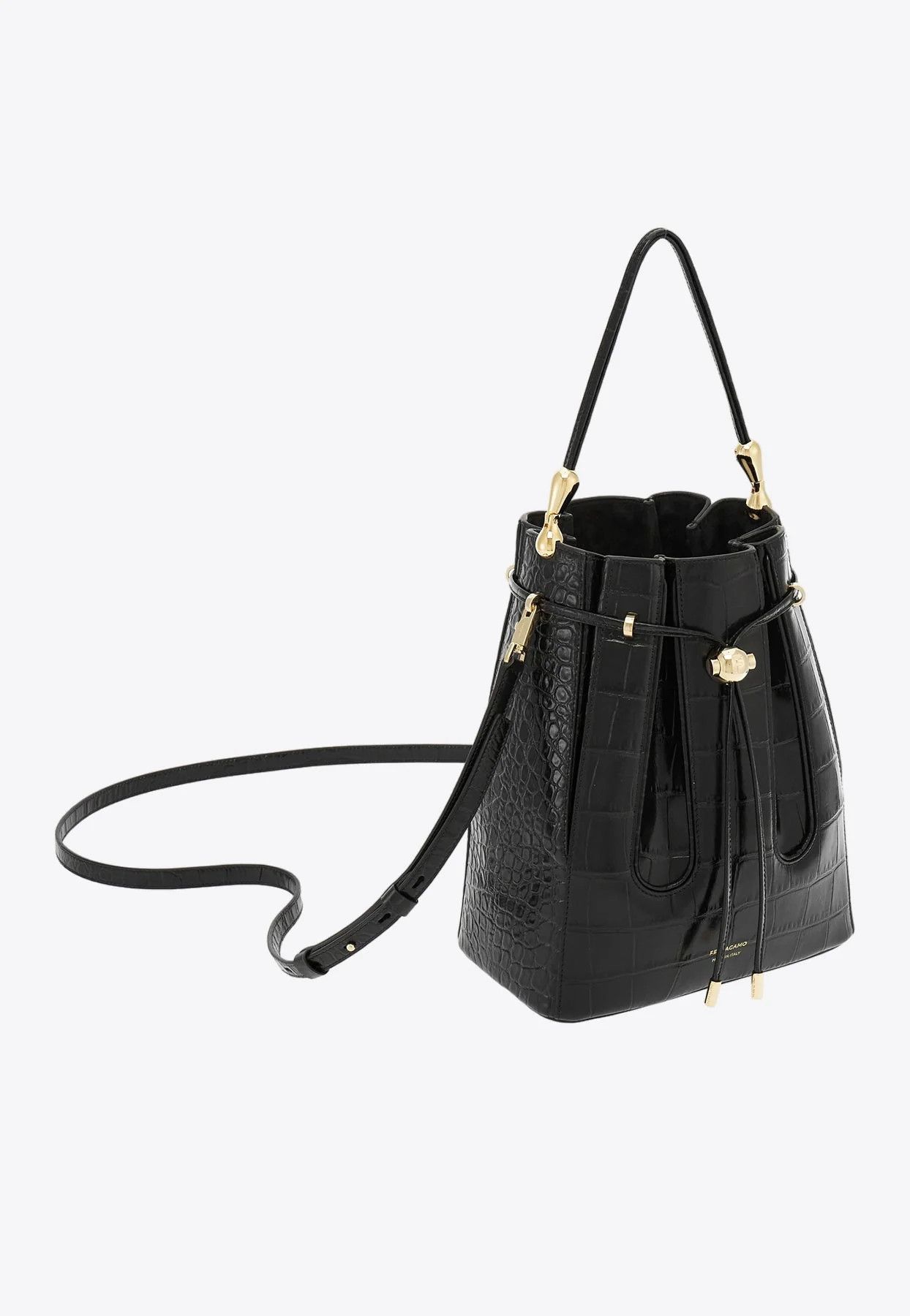 Salvatore Ferragamo o1s1rm0924 Size: OS / Leather Bucket Bag in Black Size ONE SIZE - 2 Thumbnail
