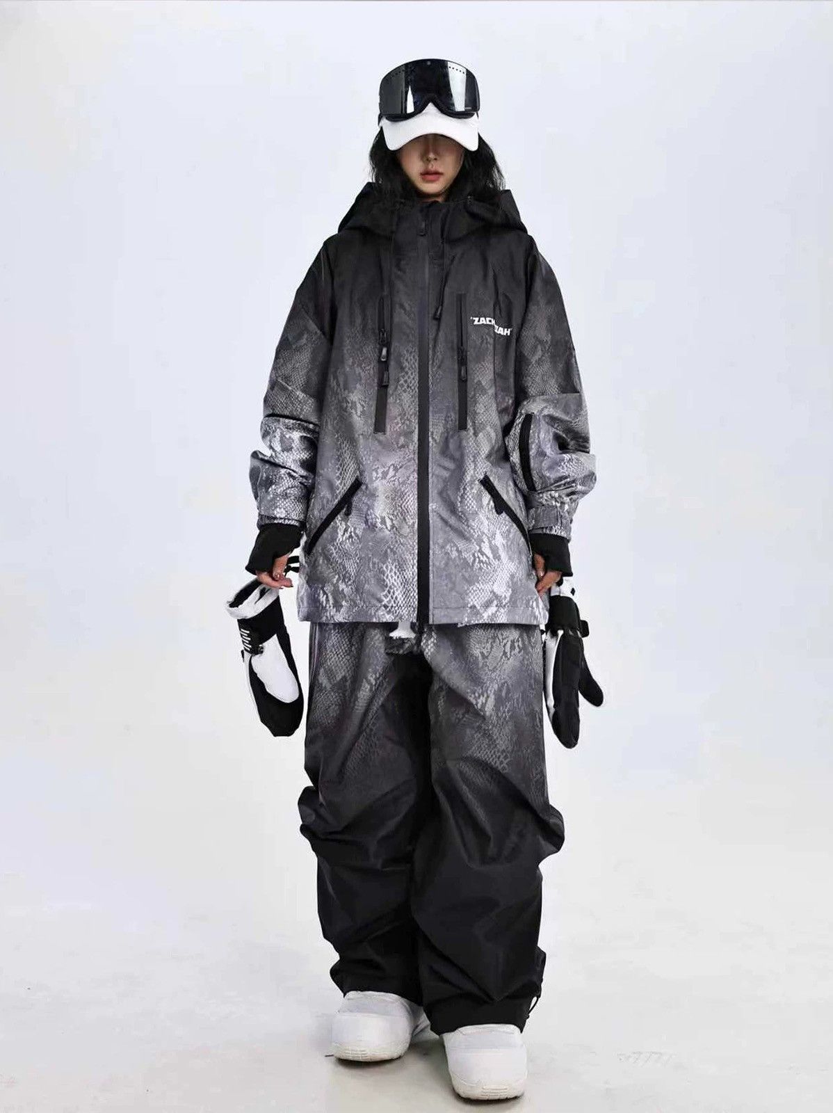 Other Silver Snake Bone Pattern Outdoor Windproof Ski Suit Size US 32 / EU 48 - 2 Thumbnail
