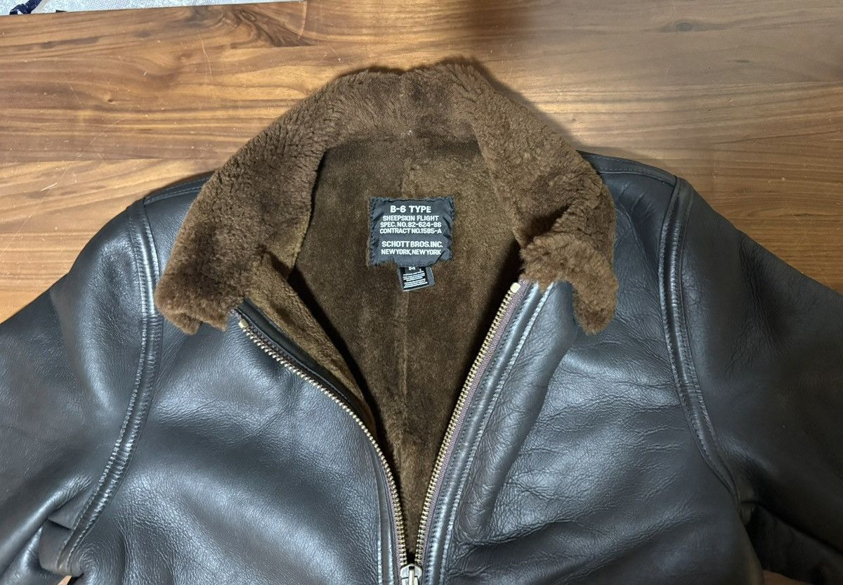 Schott Schott B-6 Sheepskin Jacket Size Medium Black Leather Bomber Size US M / EU 48-50 / 2 - 3 Thumbnail