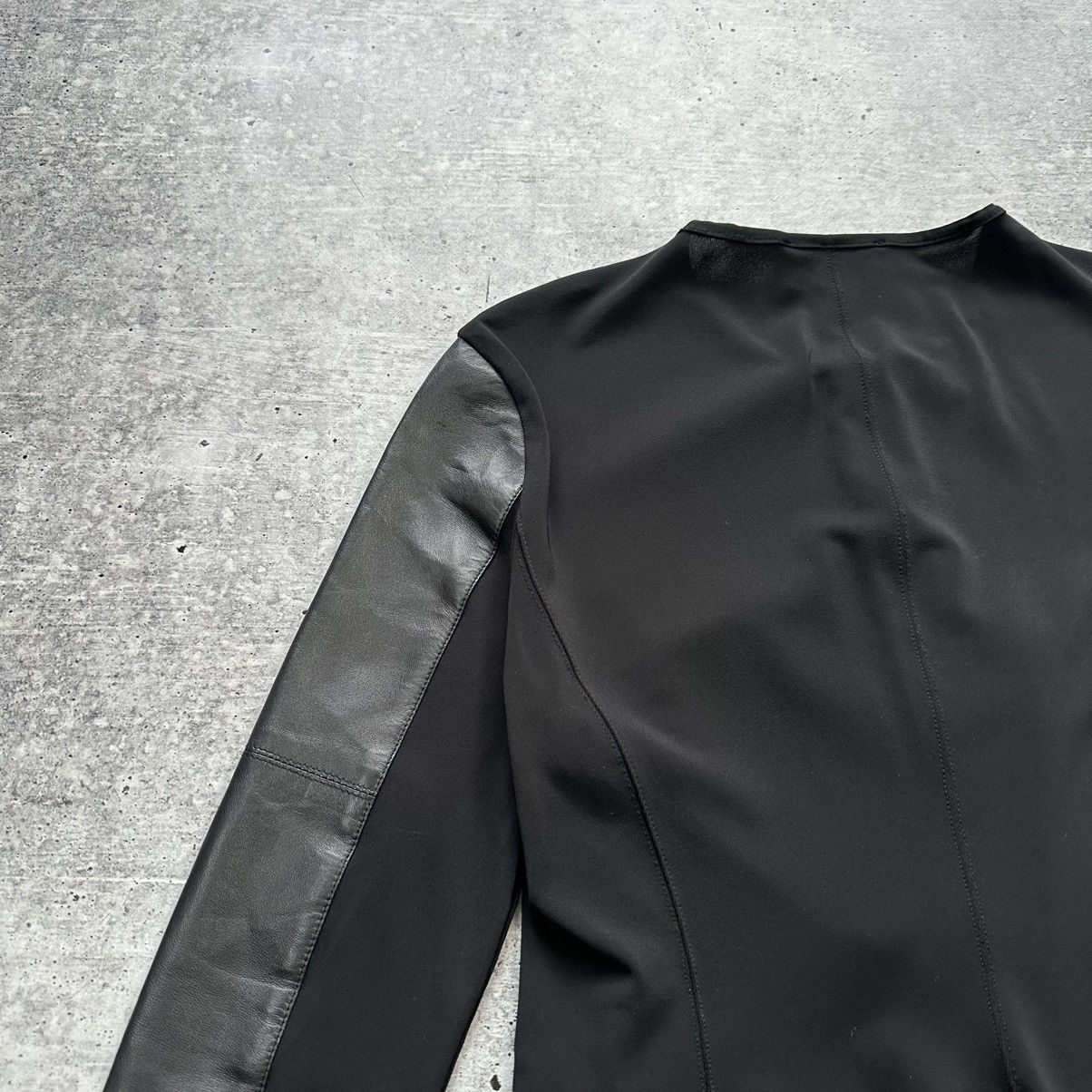 Vintage S Max Mara Leather Soft Combination Viscose Jacket Size L / US 10 / IT 46 - 20 Thumbnail