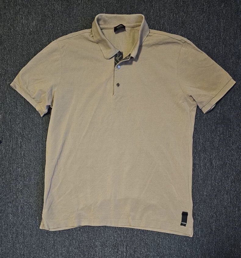 Fendi Fendi Beige Short Sleeve Polo Shirt-yf Size US XL / EU 56 / 4 - 1 Thumbnail