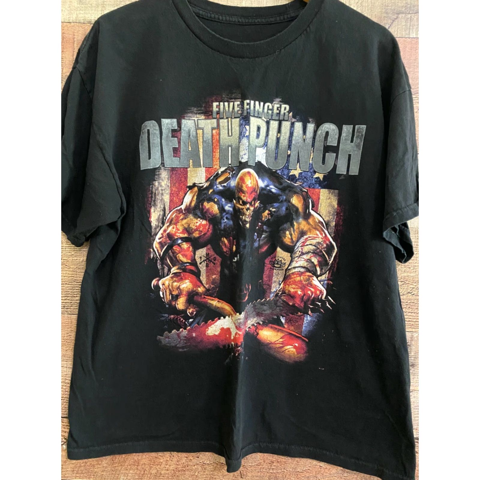 Vintage Five Finger Death Punch Shirt L Mens Black Short Sleeve Cotton Crew Neck Rock Metal Logo Size US L / EU 52-54 / 3 - 2 Thumbnail