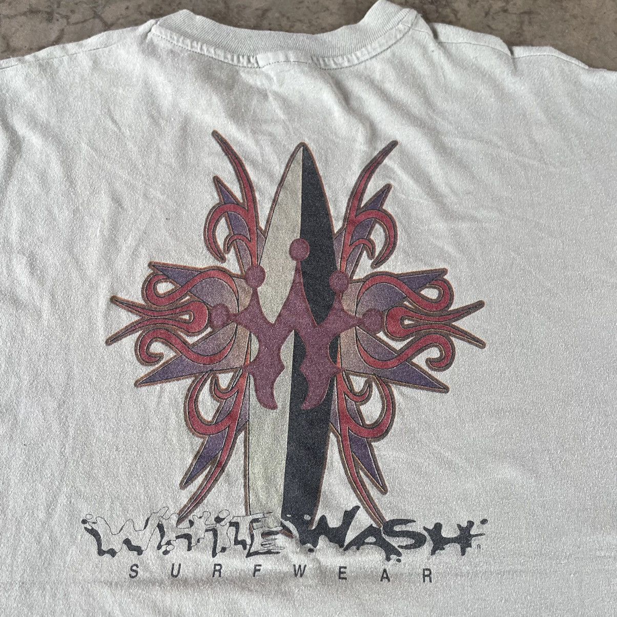 Vintage 🔥🔥Vintage White Wash Big Logo Sun Faded Surfing Tee Size US XL / EU 56 / 4 - 2 Thumbnail