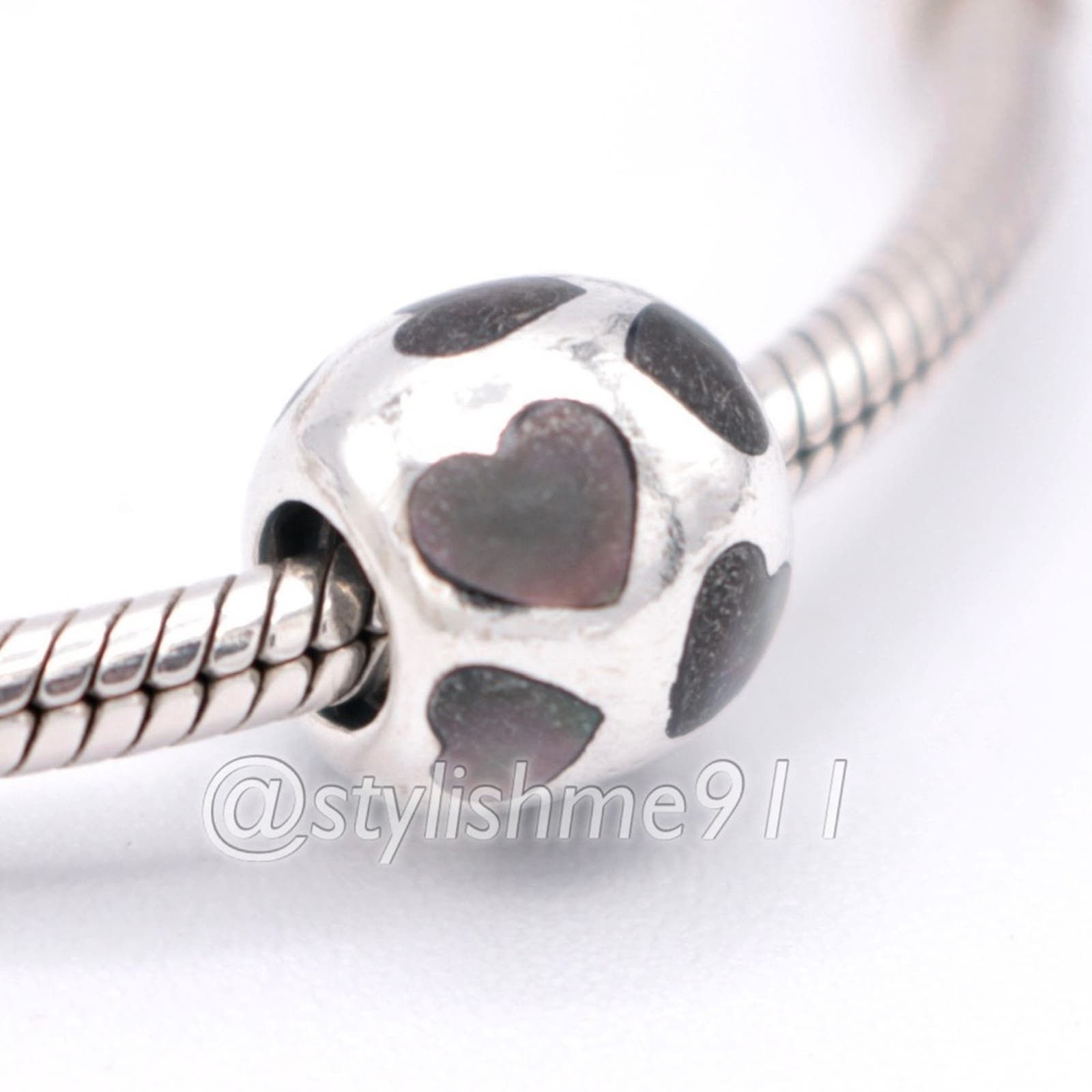 pandora Authentic PANDORA Love Me Black Mother of Pearl Charm Size ONE SIZE - 3 Thumbnail