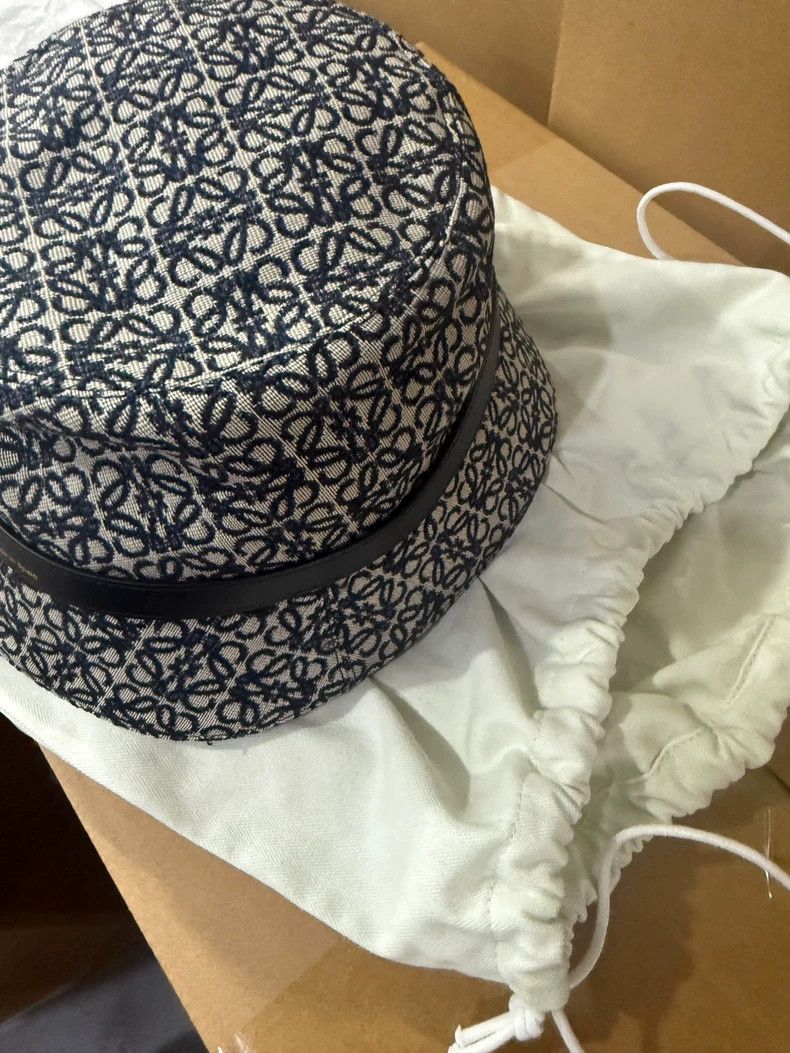 Loewe LOEWE size 59 Bucket hat with embroidered jacquard logo, ca Size ONE SIZE - 3 Thumbnail
