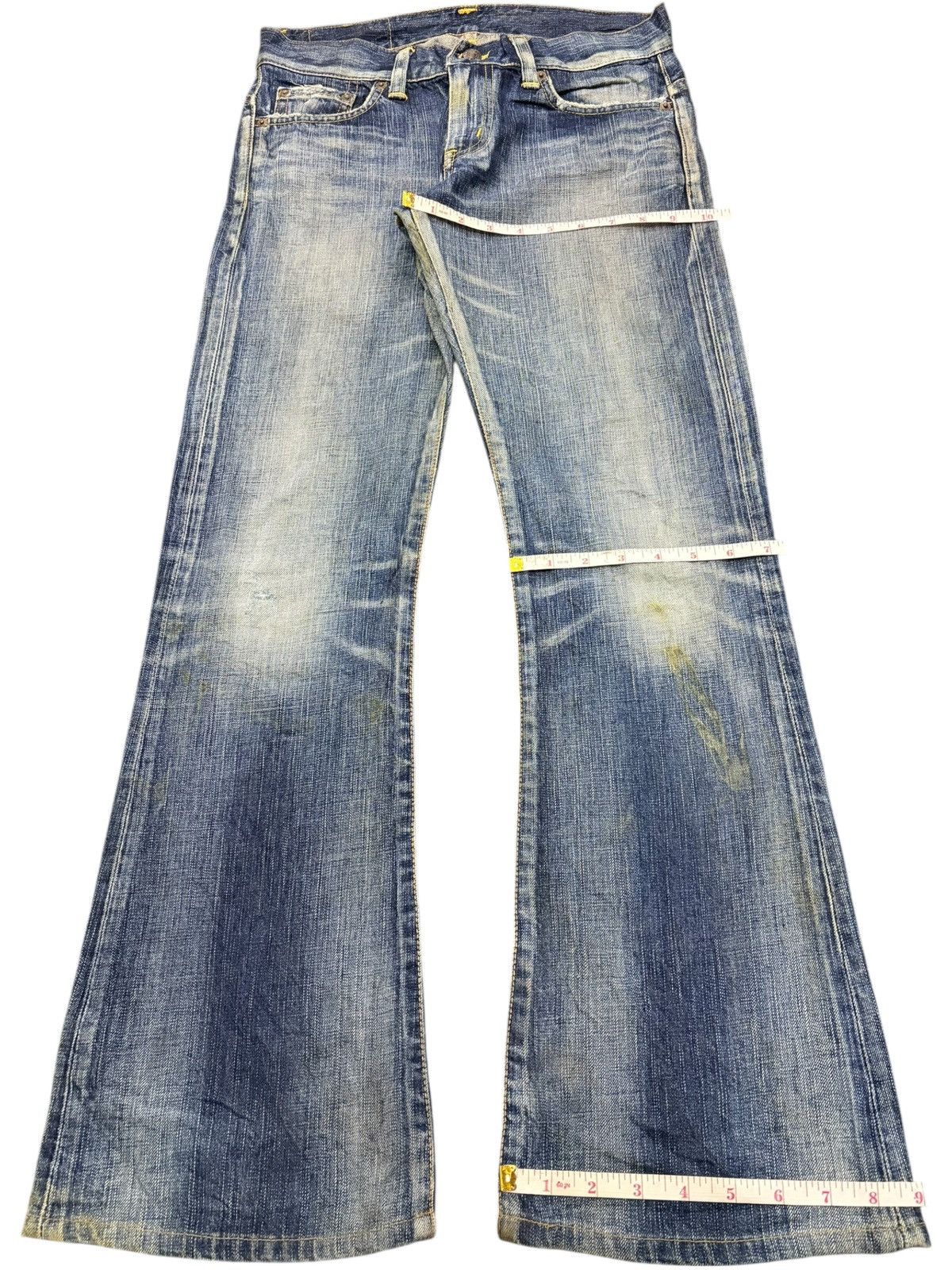 Edwin Vintage Japanese Edwin Distress Low Rise Flare Jeans Size 29" - 8 Thumbnail