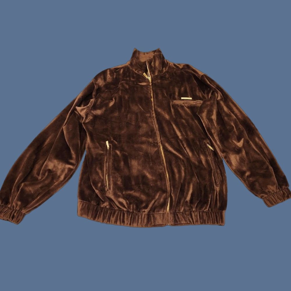 Kleman Leeman Jacket Mens M Brown Velour Full Zip Track Warm Up Retro Korea Size US M / EU 48-50 / 2 - 1 Thumbnail