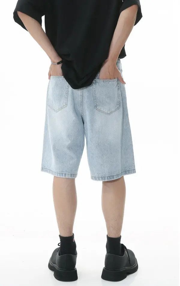 Japanese Brand Mina Blue casual loose vintage distressed denim shorts Size US 32 / EU 48 - 4 Thumbnail