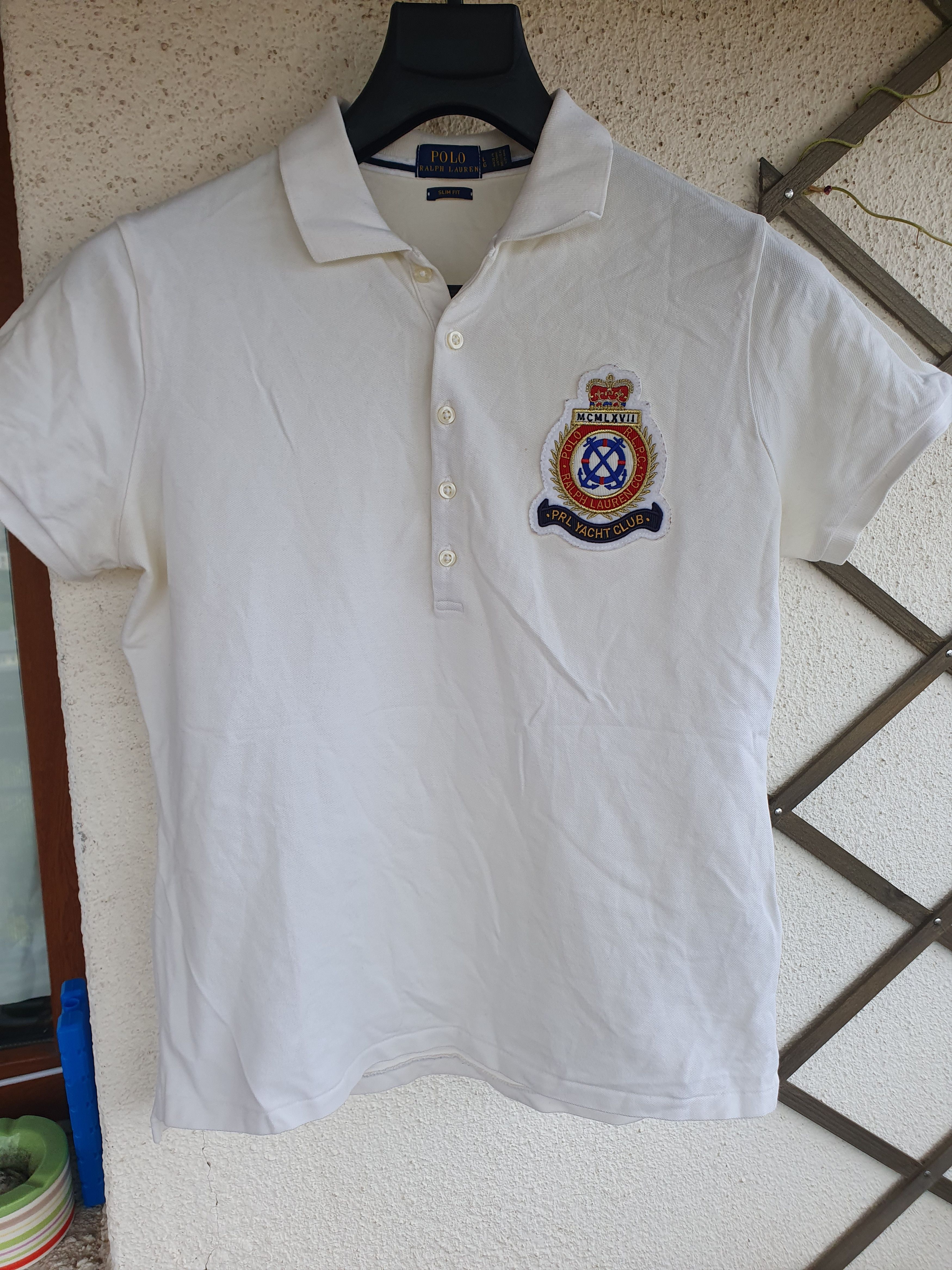 Polo Ralph Lauren Polo Ralph Lauren Slim Fit Crest Polo Shirt Yacht Club sz L Size L / US 10 / IT 46 - 1 Thumbnail