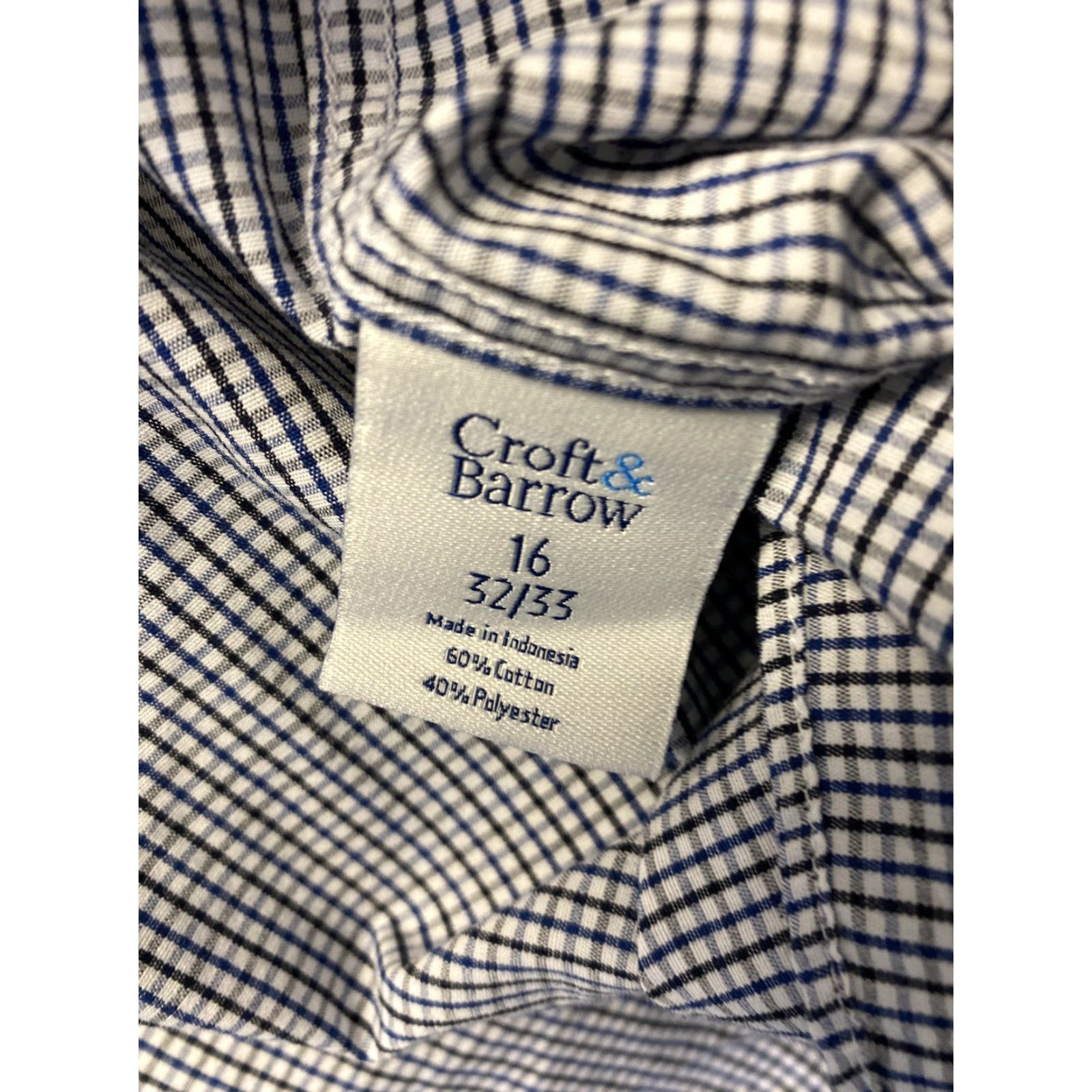 Croft & Barrow CROFT & BARROW Shirt Mens 16 32/33 Blue Button Up Dress Shirt Long Sleeve Collared Cotton Blend Non-Iron Regular Mens 95-53 Size US L / EU 52-54 / 3 - 6 Thumbnail