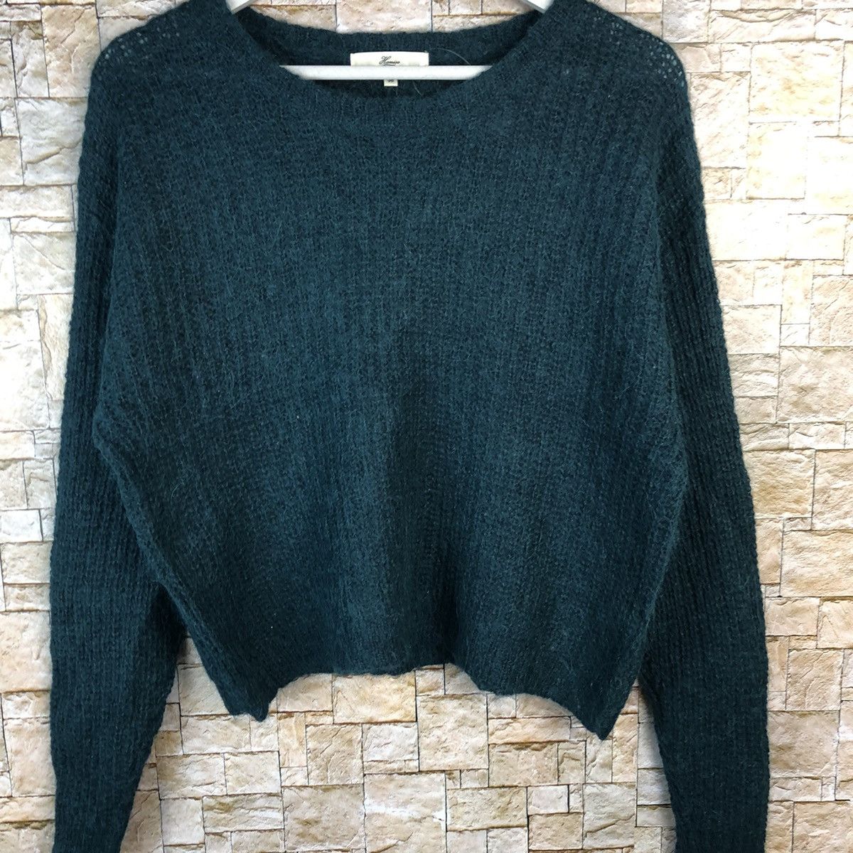 Homespun Knitwear × Japanese Brand Hanis Paris Green Knitwear #A1222 Size XS / US 0-2 / IT 36-38 - 3 Thumbnail