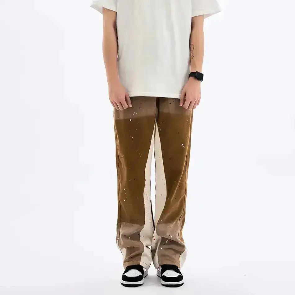 Brown streetwear flare jeans pants