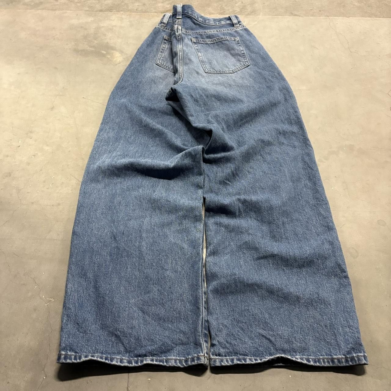 Japanese Brand × Vintage Crazy Vintage Y2K/2000s Super Baggy Streetwear Skater Style Medium Wash Denim Jeans! Size US 30 / EU 46 - 6 Thumbnail