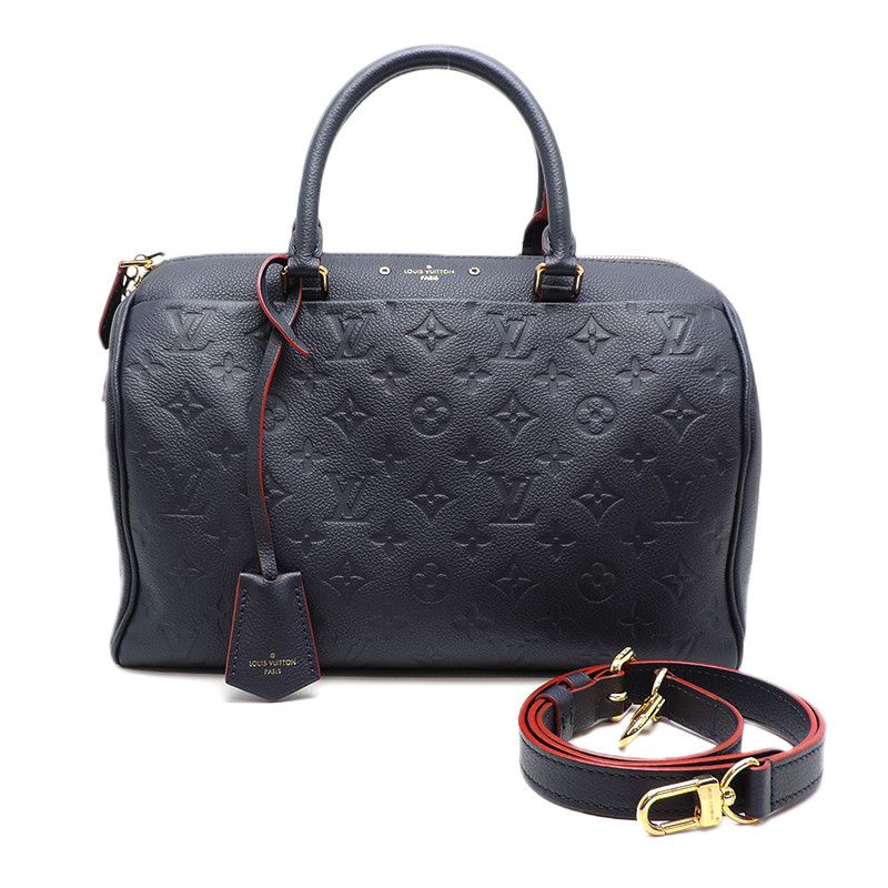 Louis Vuitton Speedy Bandouliere Boston Bag Monogram Implant Marine Rouge
