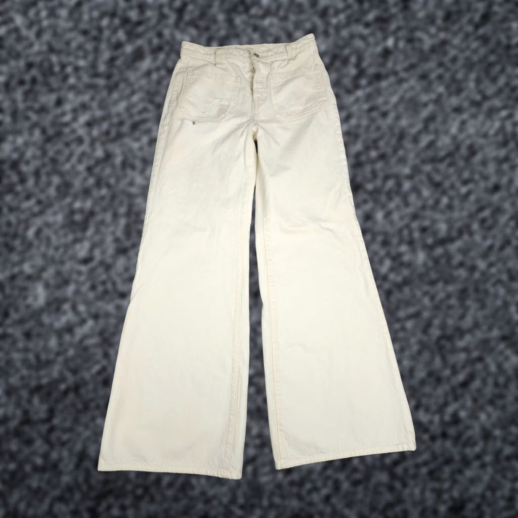 Nili Lotan Nili Lotan FLORENCE Flare Jeans Women's 29 White Ivory Distressed Stained Size 29" - 1 Thumbnail
