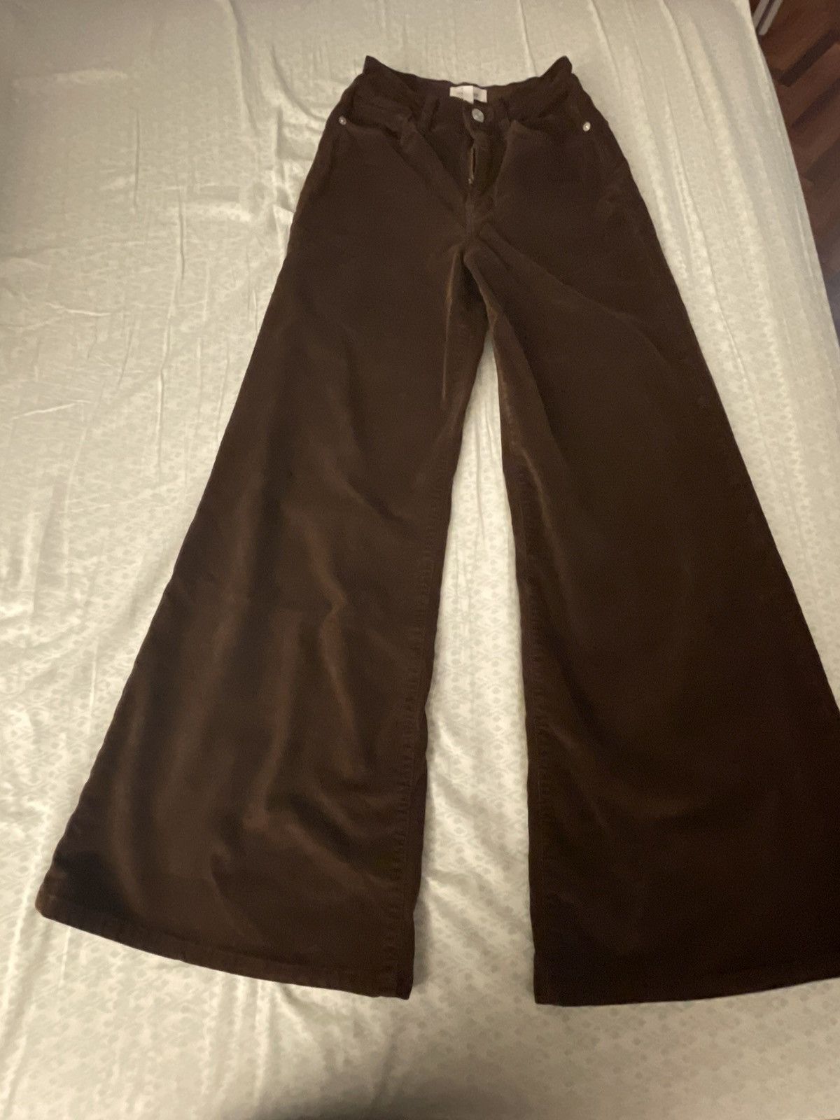 Frame Le Palazzo Corduroy Brown Wide Leg Pants/Jeans