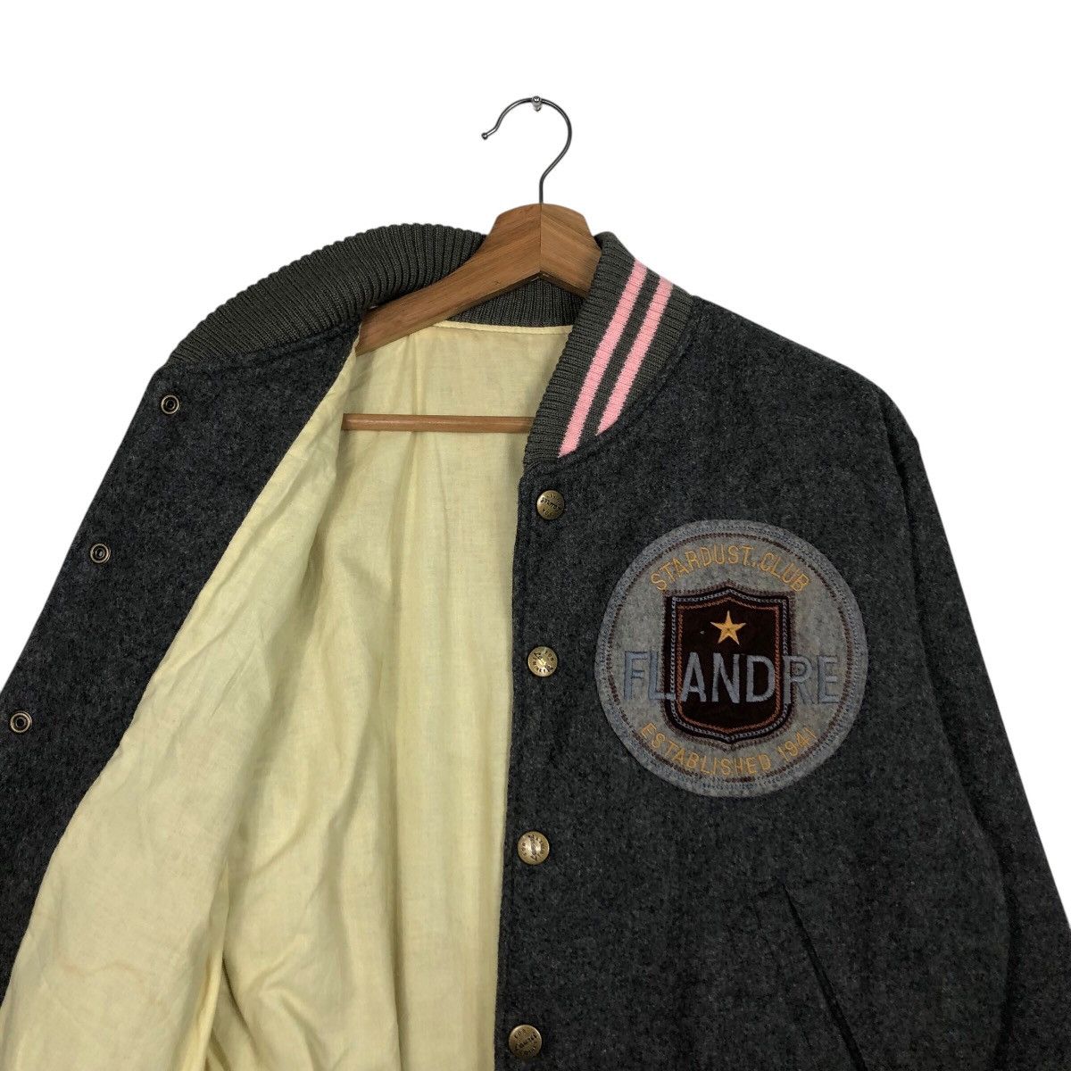 Japanese Brand 📌Vintage Varsity Bomber Jacket Wool Flandre Issey Miyake Size US M / EU 48-50 / 2 - 13 Thumbnail