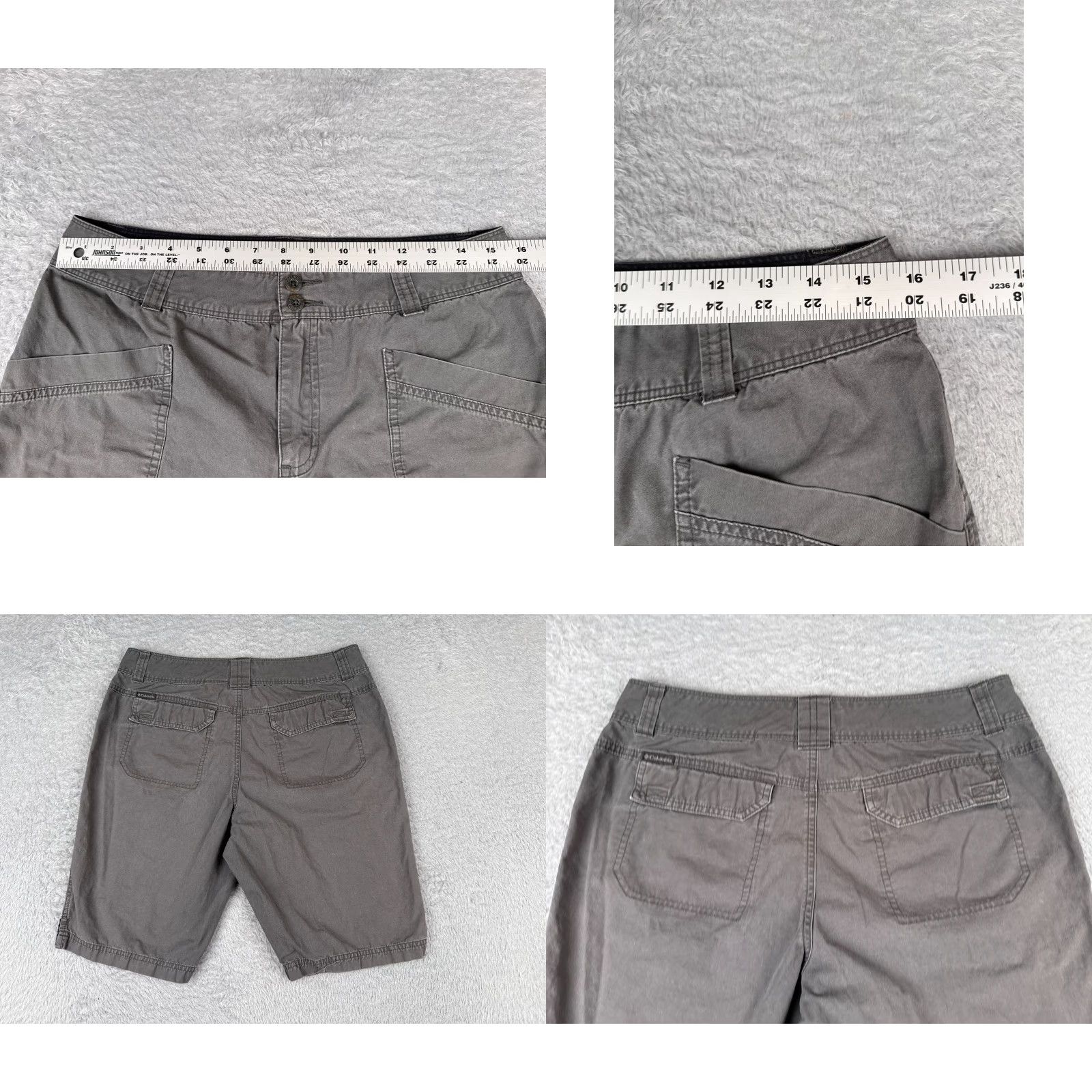 Vintage Columbia Women Shorts 8 Gray 100% Cotton Chino 11" Hiking Camping Casual Size 30" / US 8 / IT 44 - 9 Thumbnail