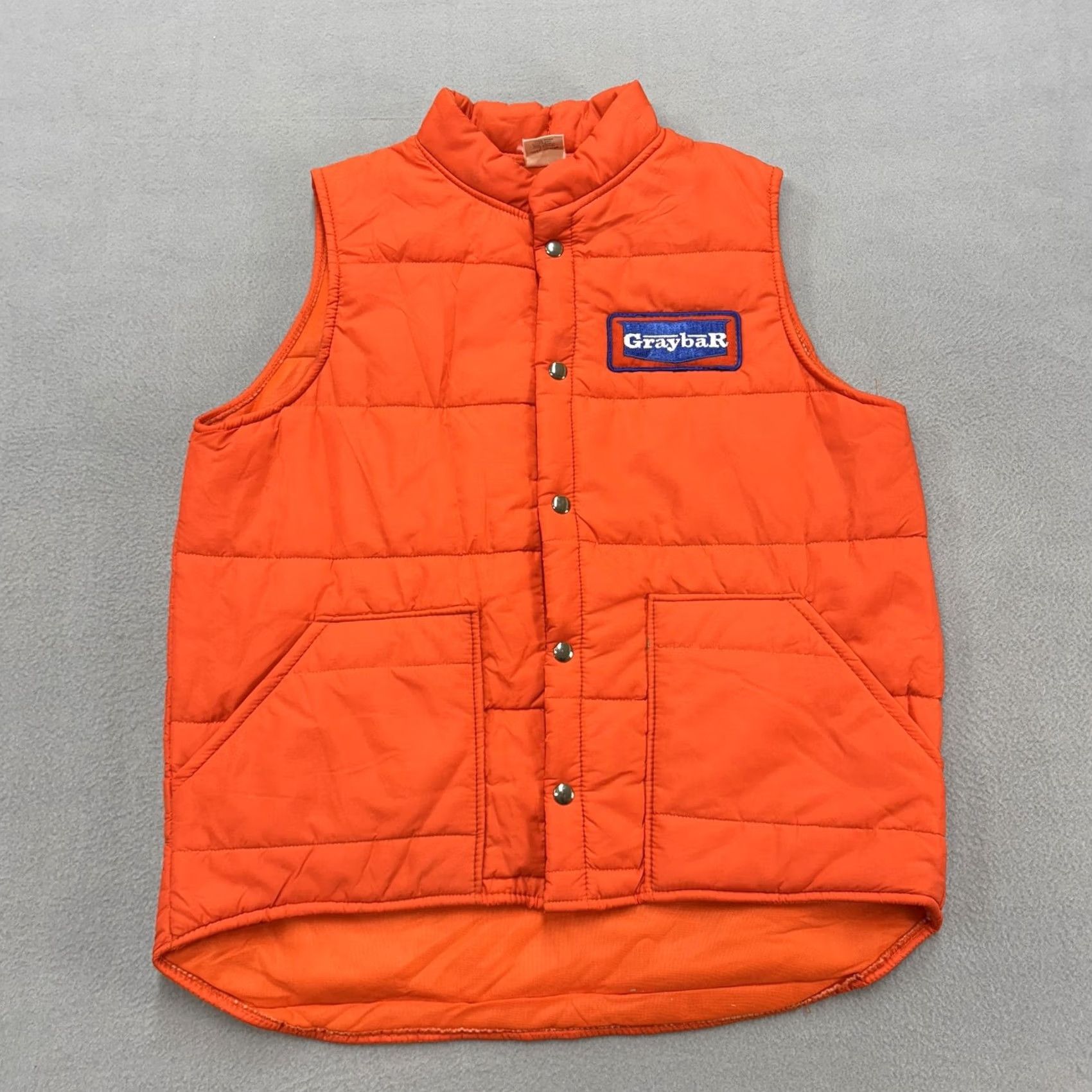 Vintage Vintage Cap'n Jac Vest Mens Large Orange Quilted Nylon Insulated Workwear Cap'n Jac Logo Pockets Front Snap Embroidered Size US L / EU 52-54 / 3 - 4 Thumbnail