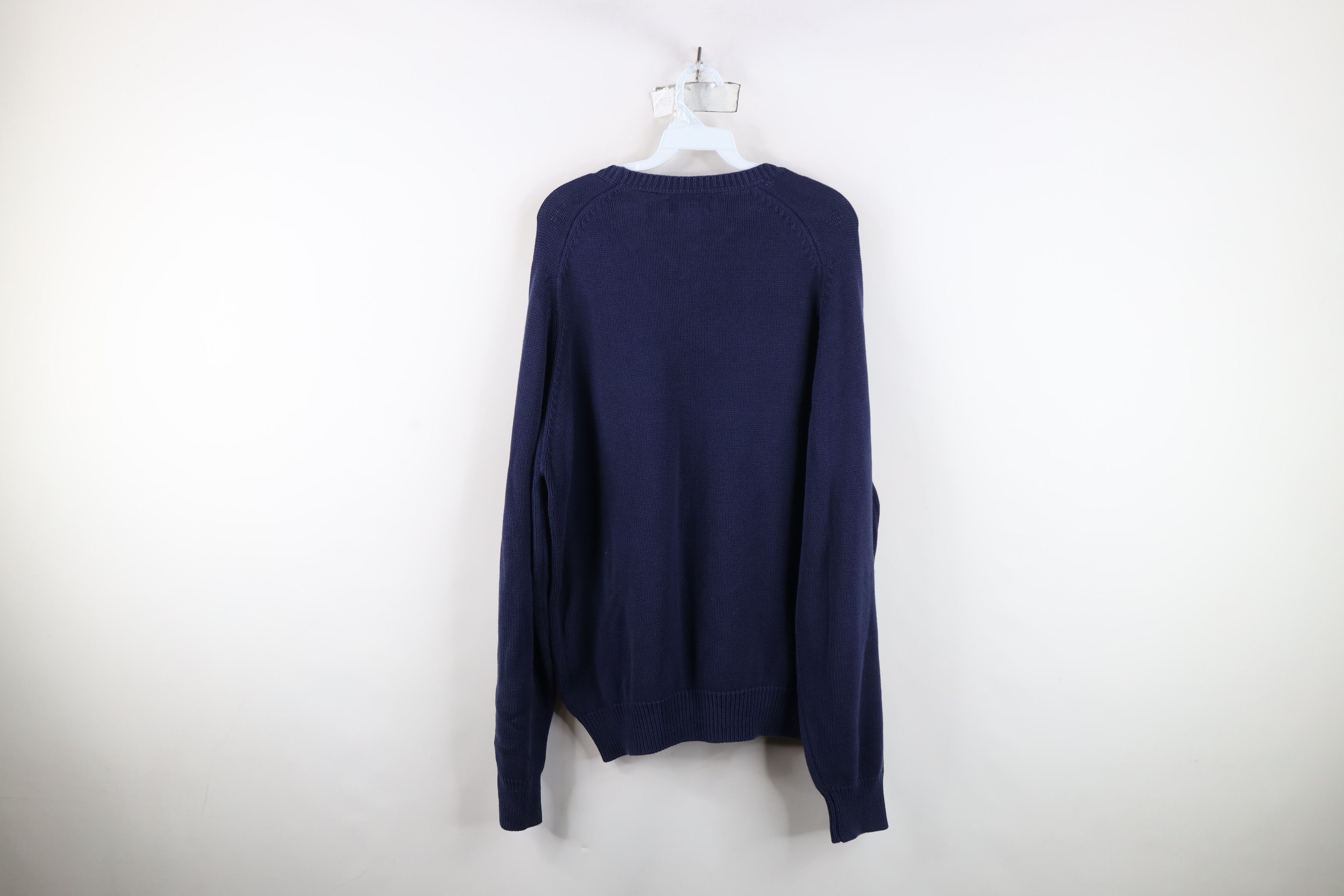 Lands' End Vintage 90s Lands End Cotton Knit V-Neck Sweater Blue USA Size US M / EU 48-50 / 2 - 9 Thumbnail